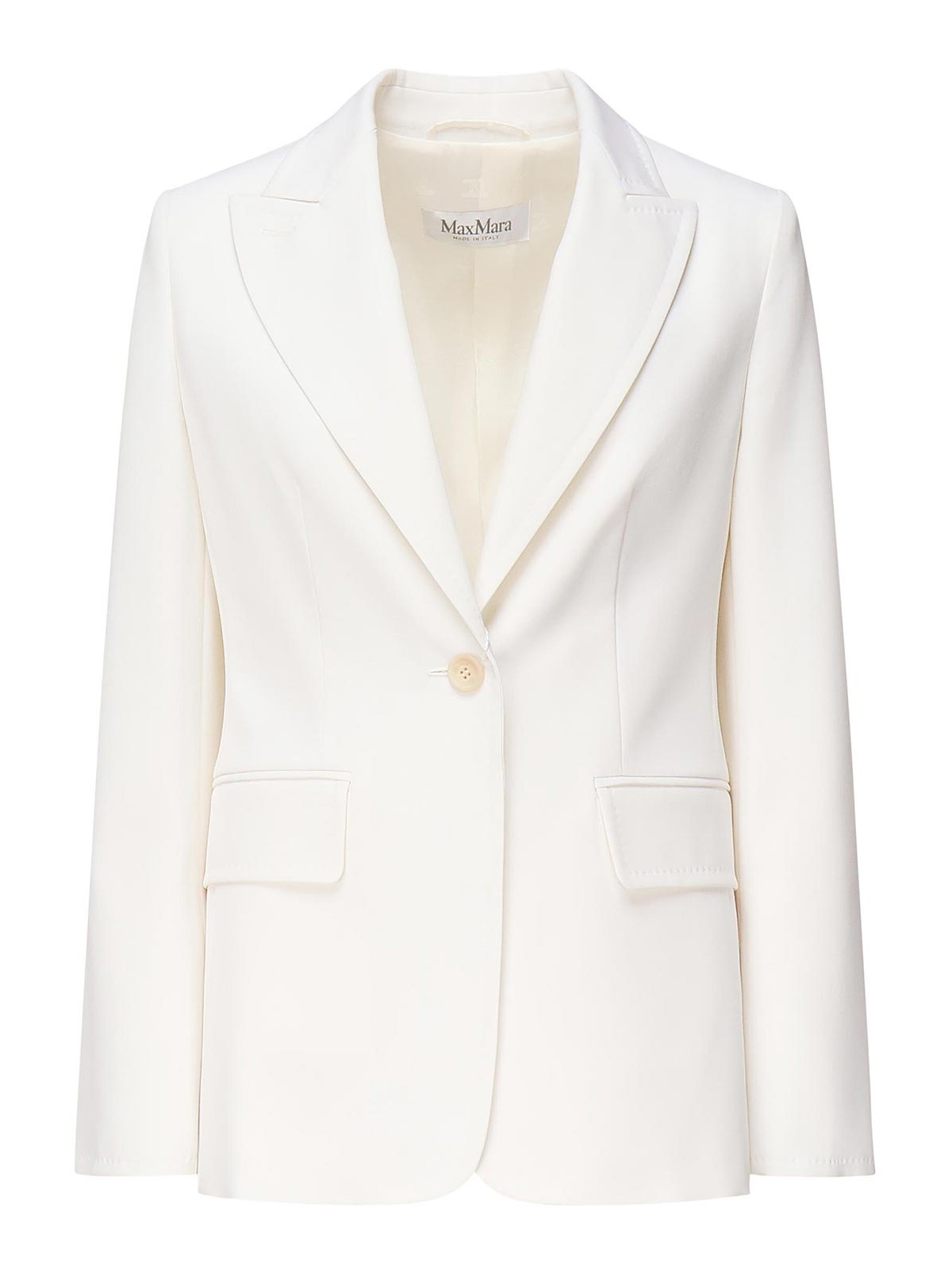 Max Mara Single-breasted Blazer Palchi In White