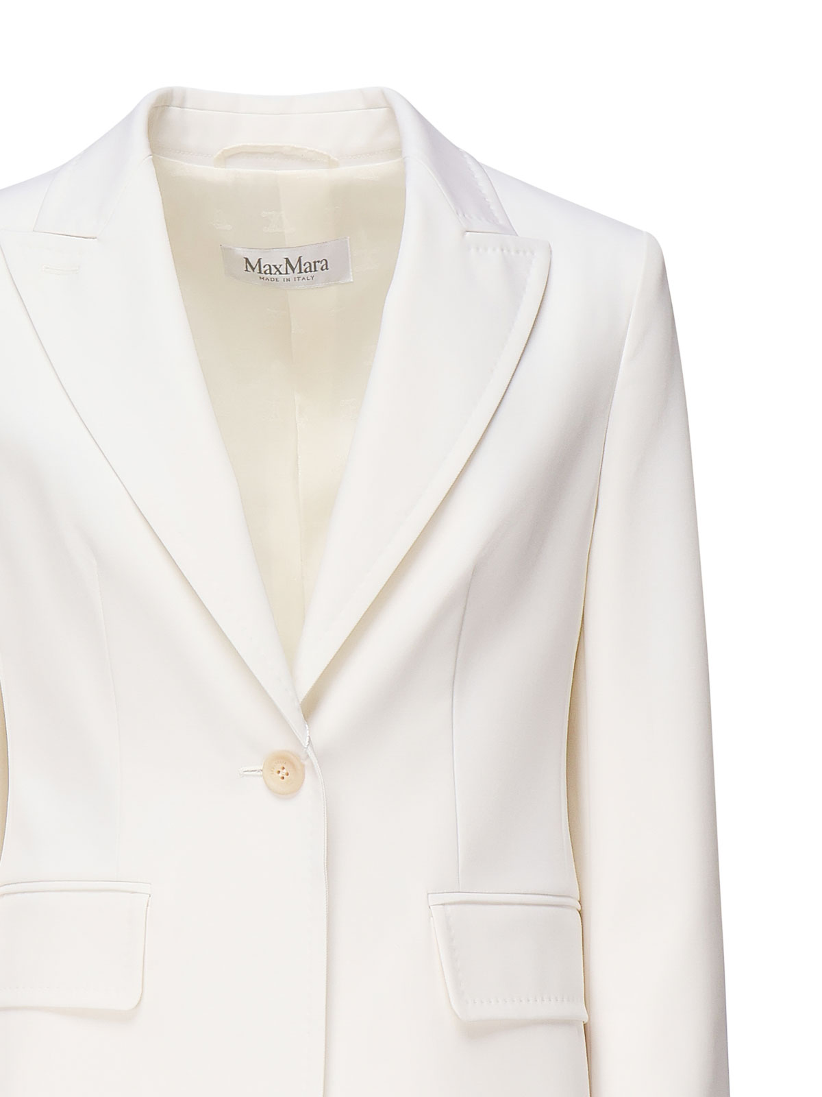 Max Mara Single-breasted Blazer Palchi In White