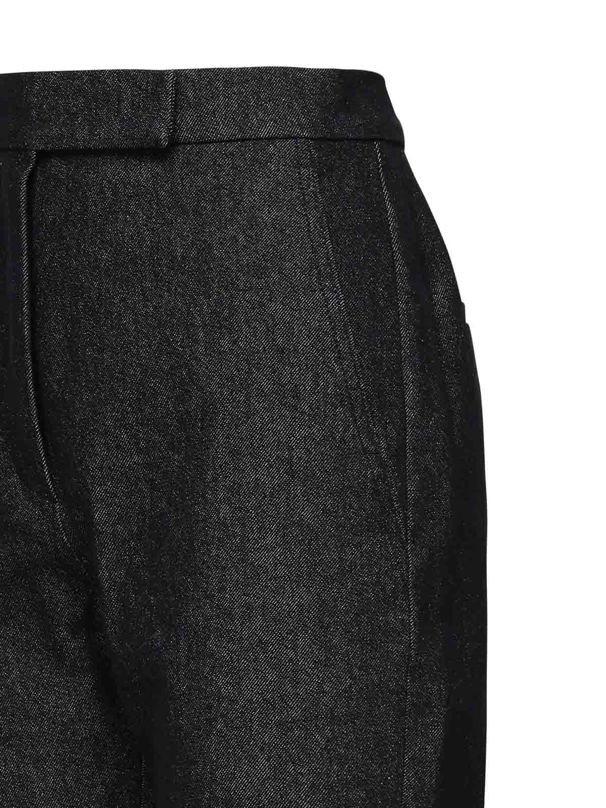 Max Mara Cotton Pants Cropped In Blue