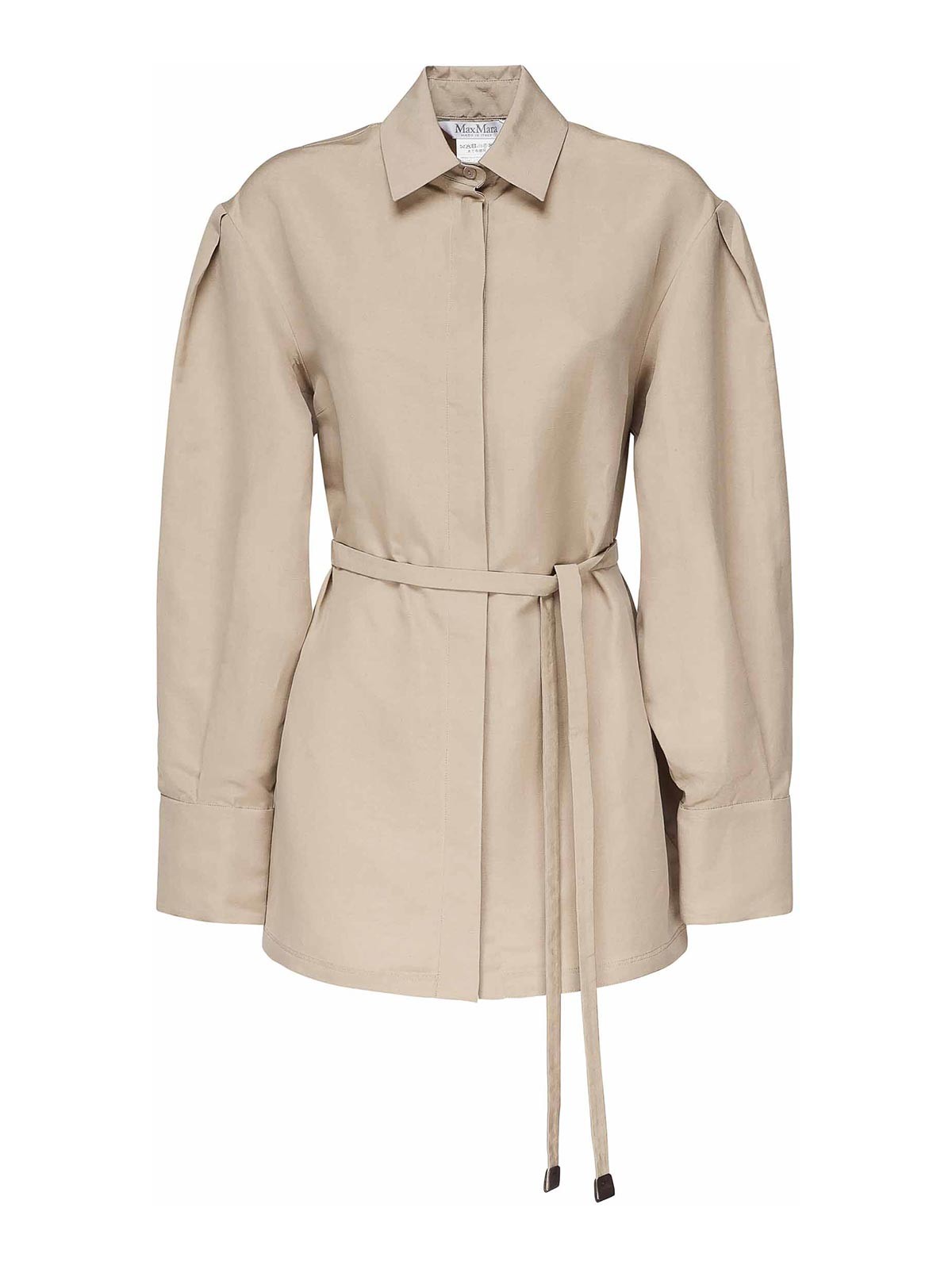 Max Mara Linen And Silk Business Shirt In Sand