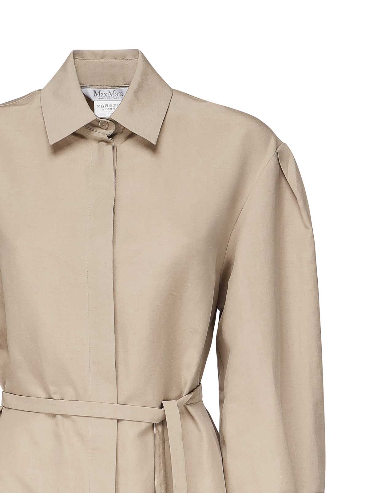 Max Mara Linen And Silk Business Shirt In Sand