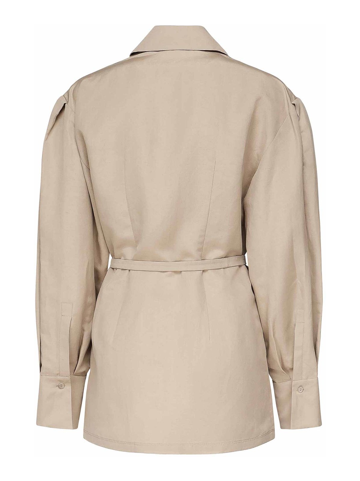 Max Mara Linen And Silk Business Shirt In Sand