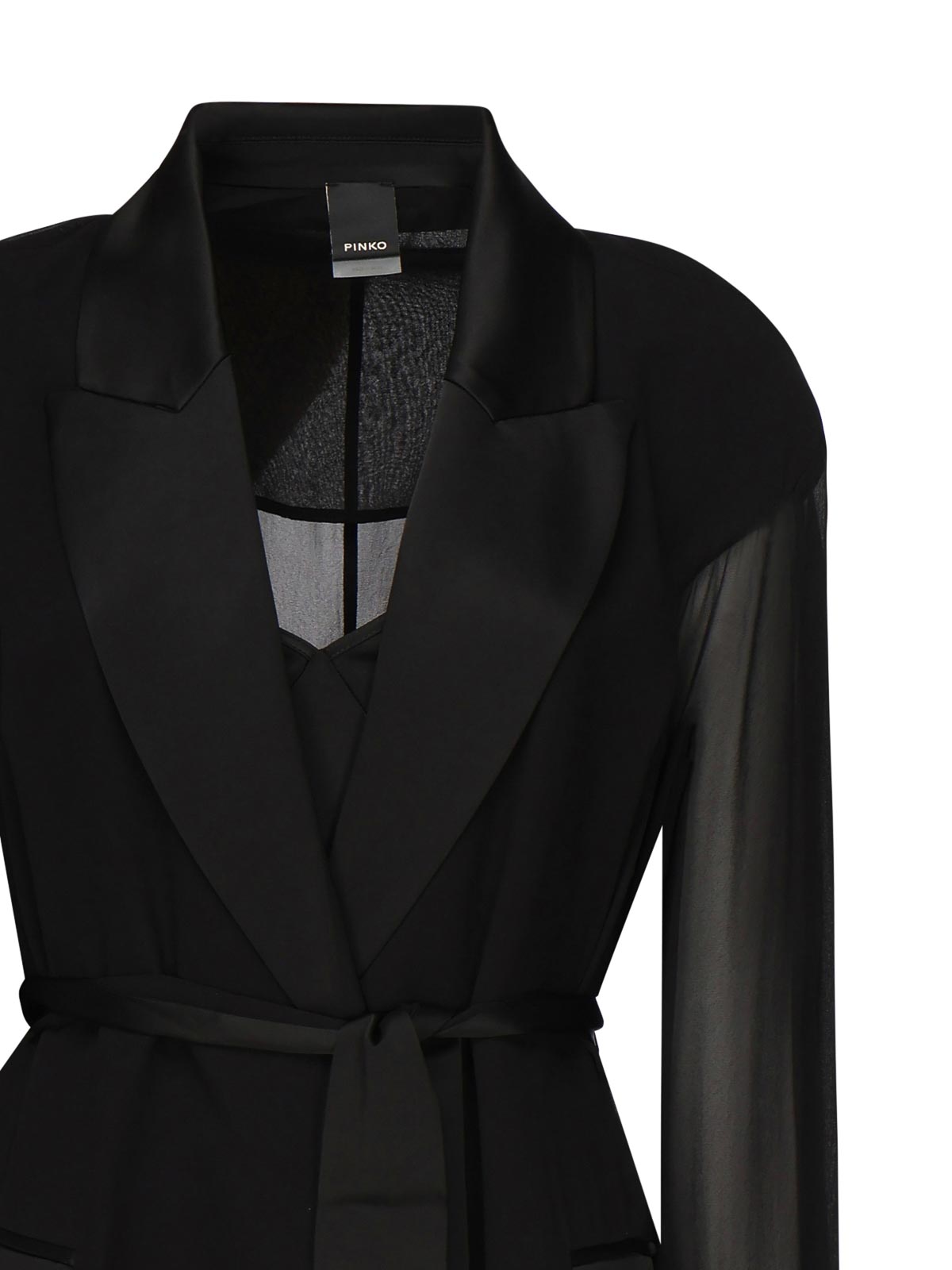 Pinko Robe Manteau Long Dress In Black