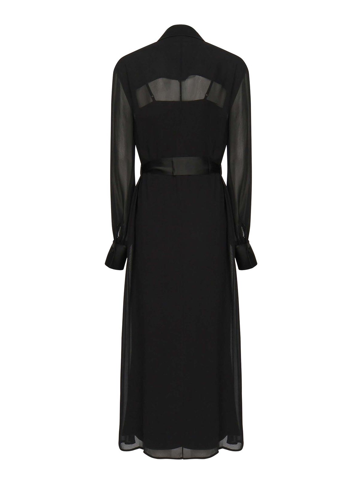Pinko Robe Manteau Long Dress In Black