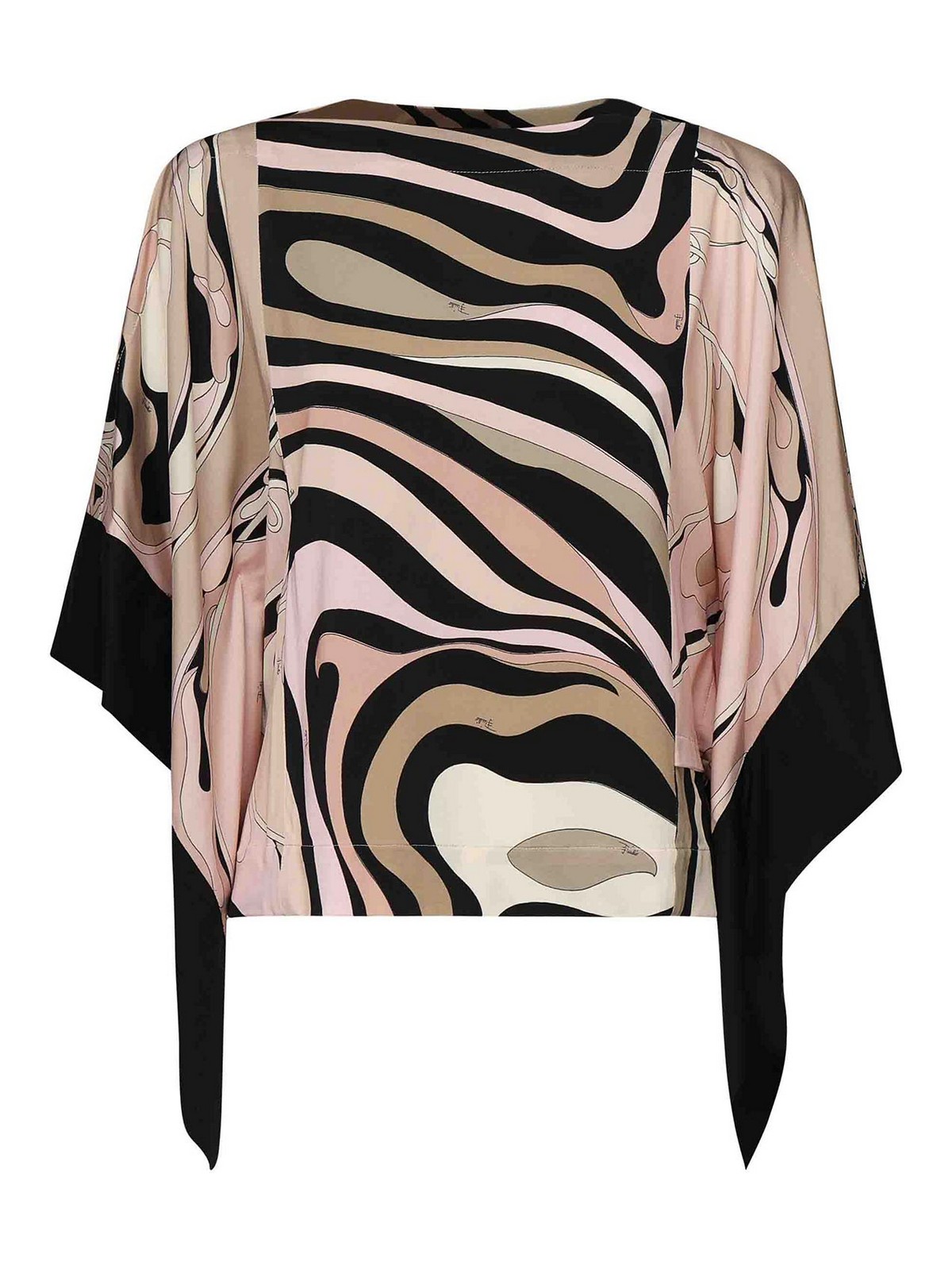Pucci Silk Marble Blouse In Black