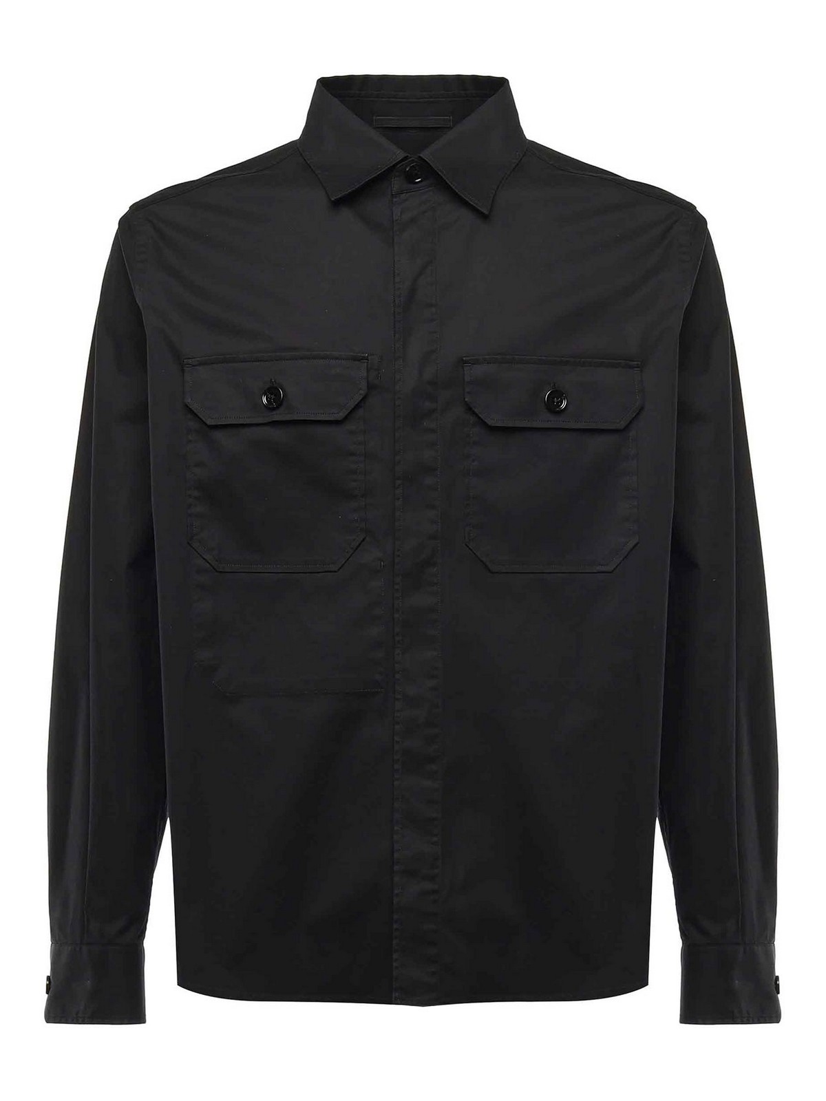 Zegna Camicia Con Tasche In Black