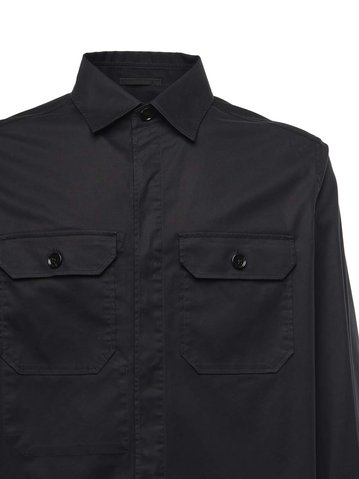 Zegna Camicia Con Tasche In Black