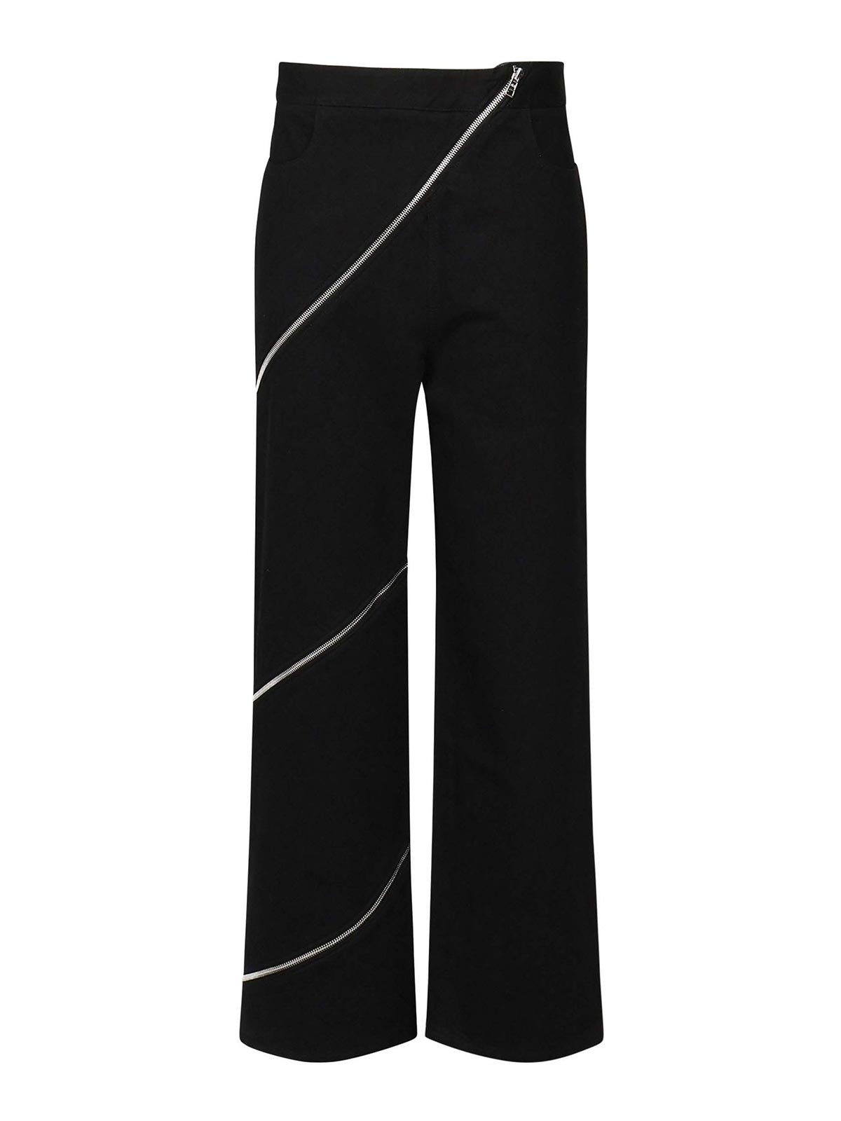 Alaïa Womens Noir Alaia Spiral Two-patch-pockets Wide-leg High-rise Denim-blend Trousers In Black