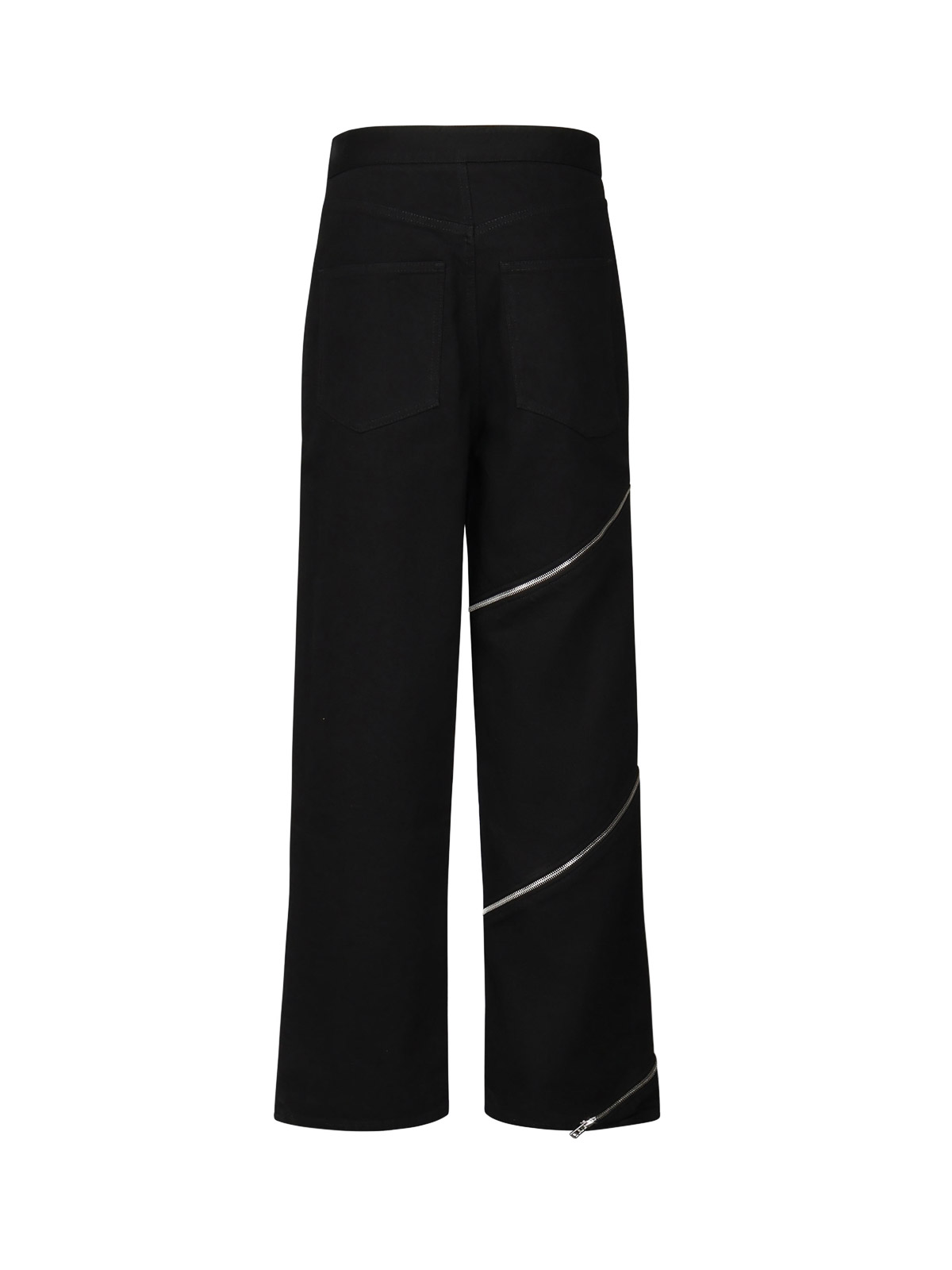 Alaïa Womens Noir Alaia Spiral Two-patch-pockets Wide-leg High-rise Denim-blend Trousers In Black