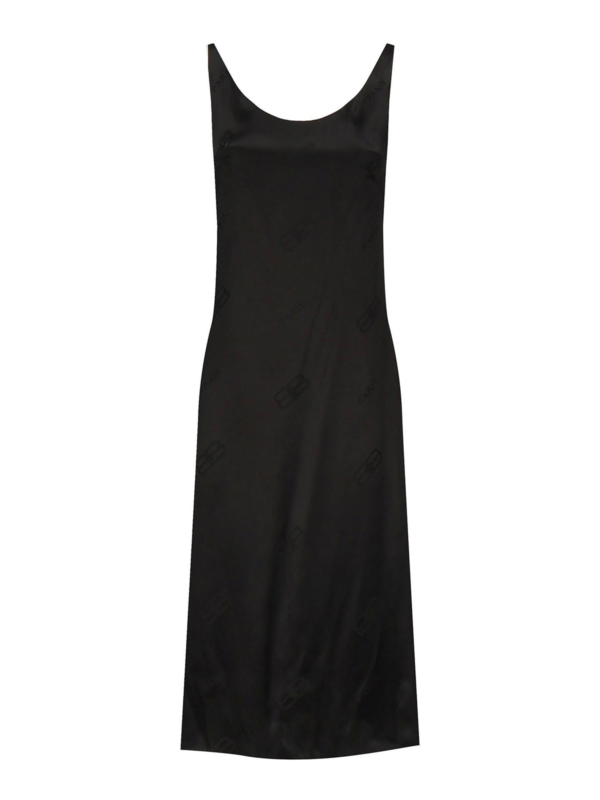 Balenciaga Bb Paris Jacquard Midi Dress In Black