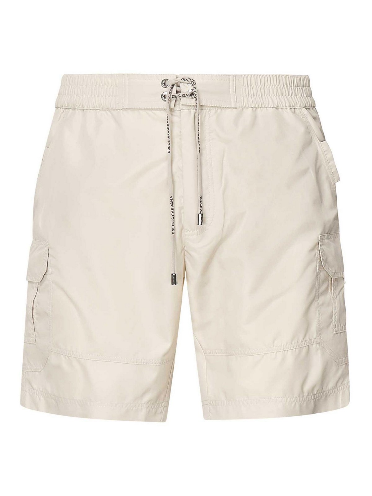 Dolce & Gabbana Nylon Swim Trunks Elastic Waistband In White