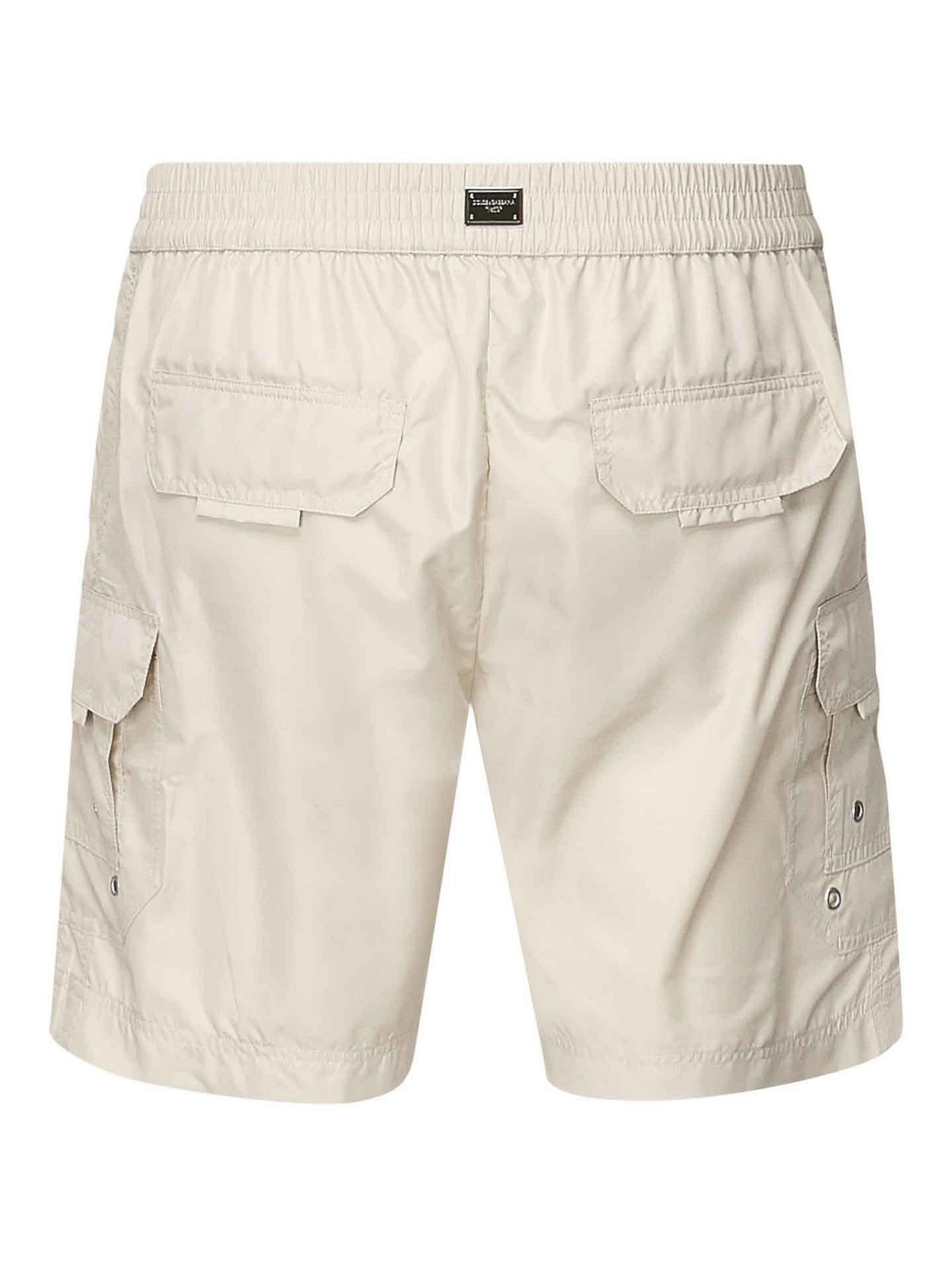 Dolce & Gabbana Nylon Swim Trunks Elastic Waistband In White