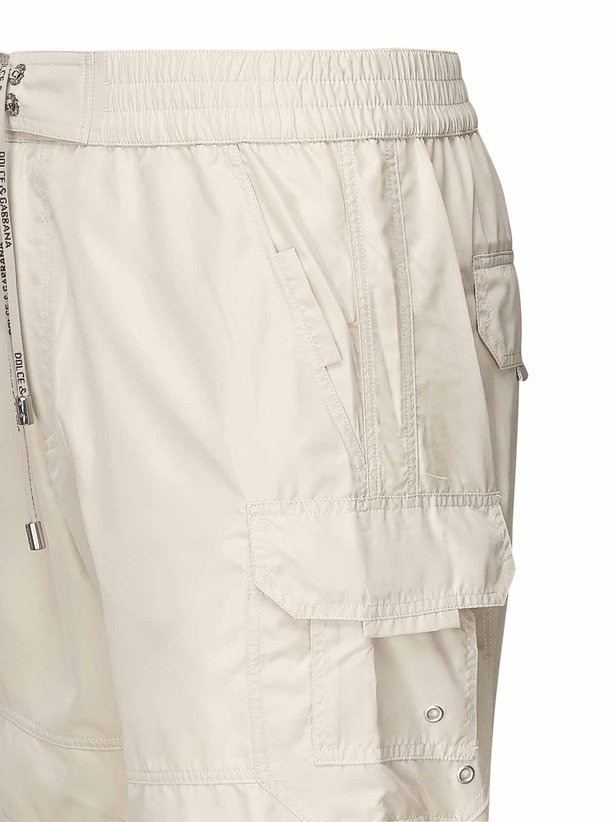 Dolce & Gabbana Nylon Swim Trunks Elastic Waistband In White
