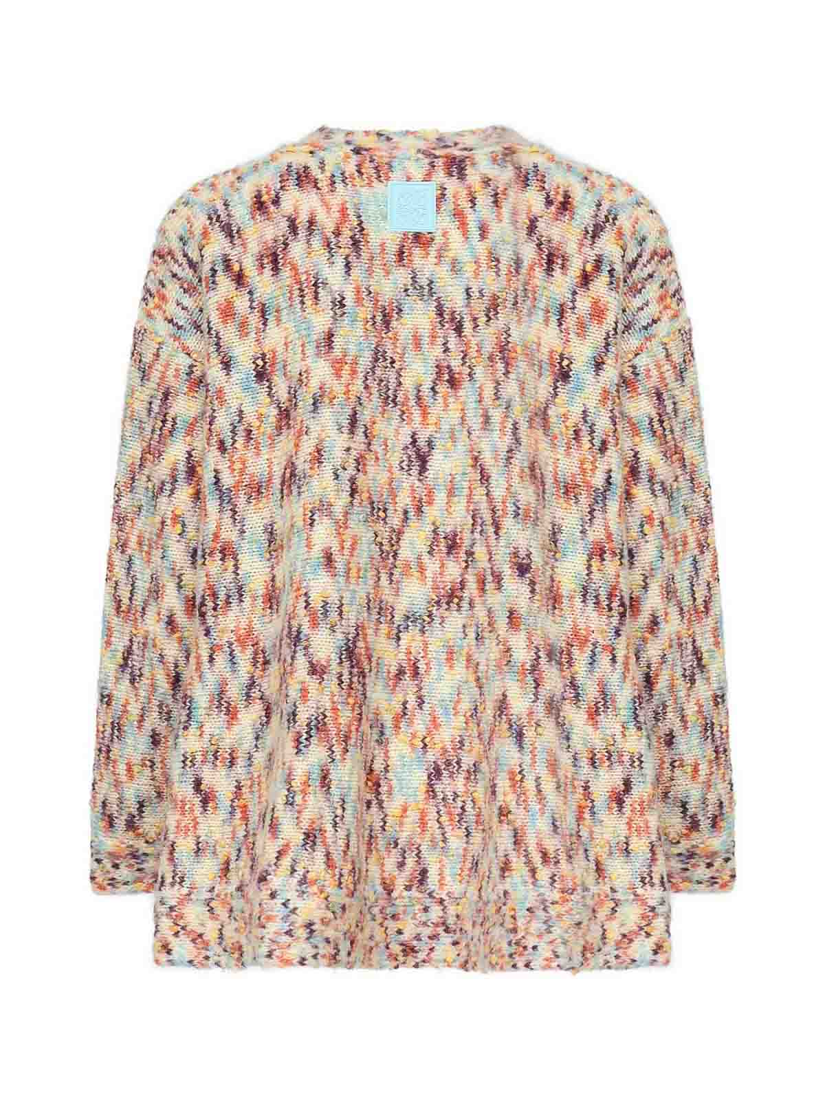 Loewe Mohair And Wool Blend Cardigan In Multi