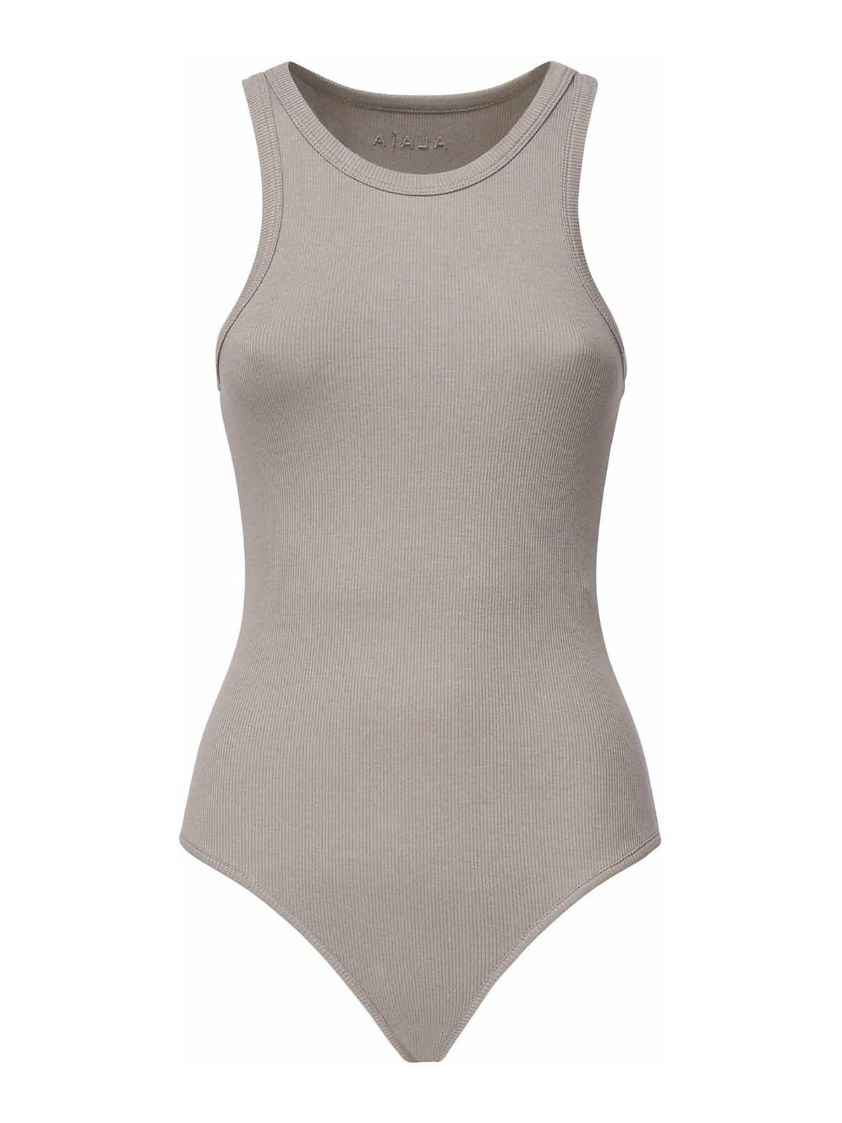 Alaïa Ribbed Bodysuit In Gray