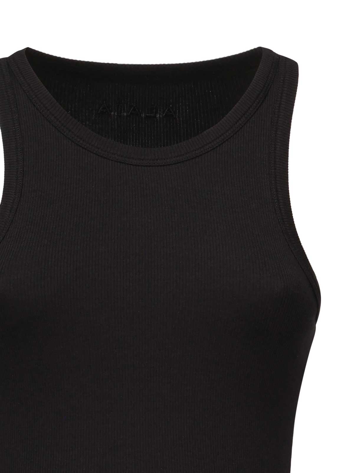 Alaïa Ribbed Bodysuit In Black