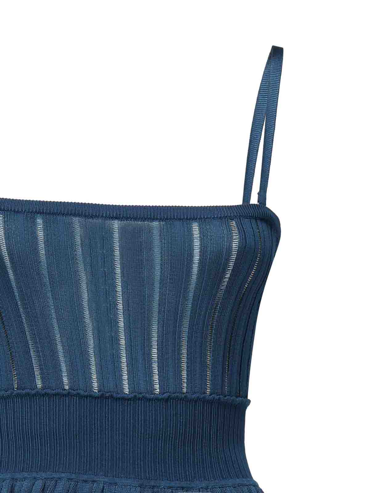 Alaïa Mini Dress Crinoline In Blue