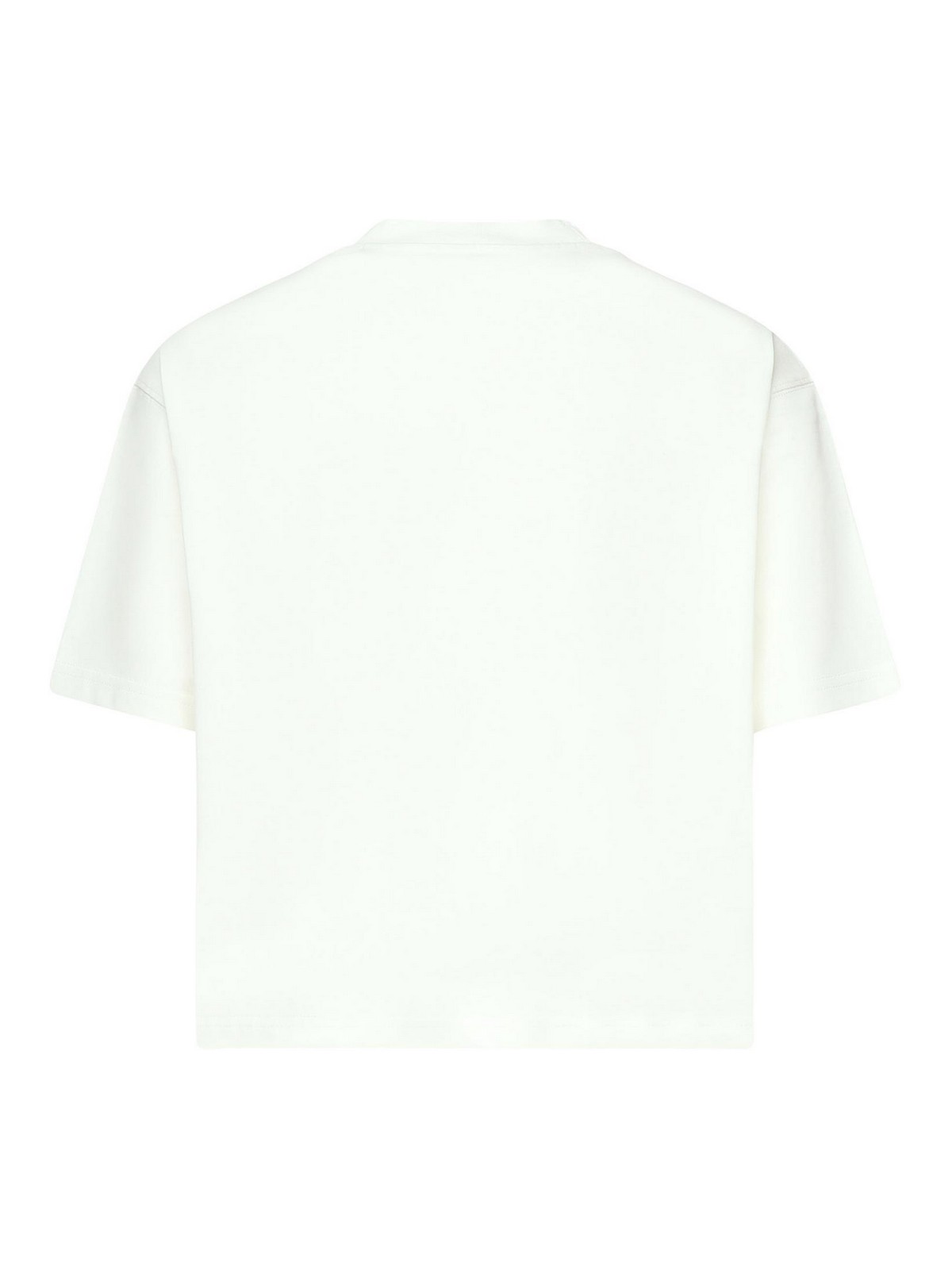 Burberry Cropped T-shirt With Logo In White