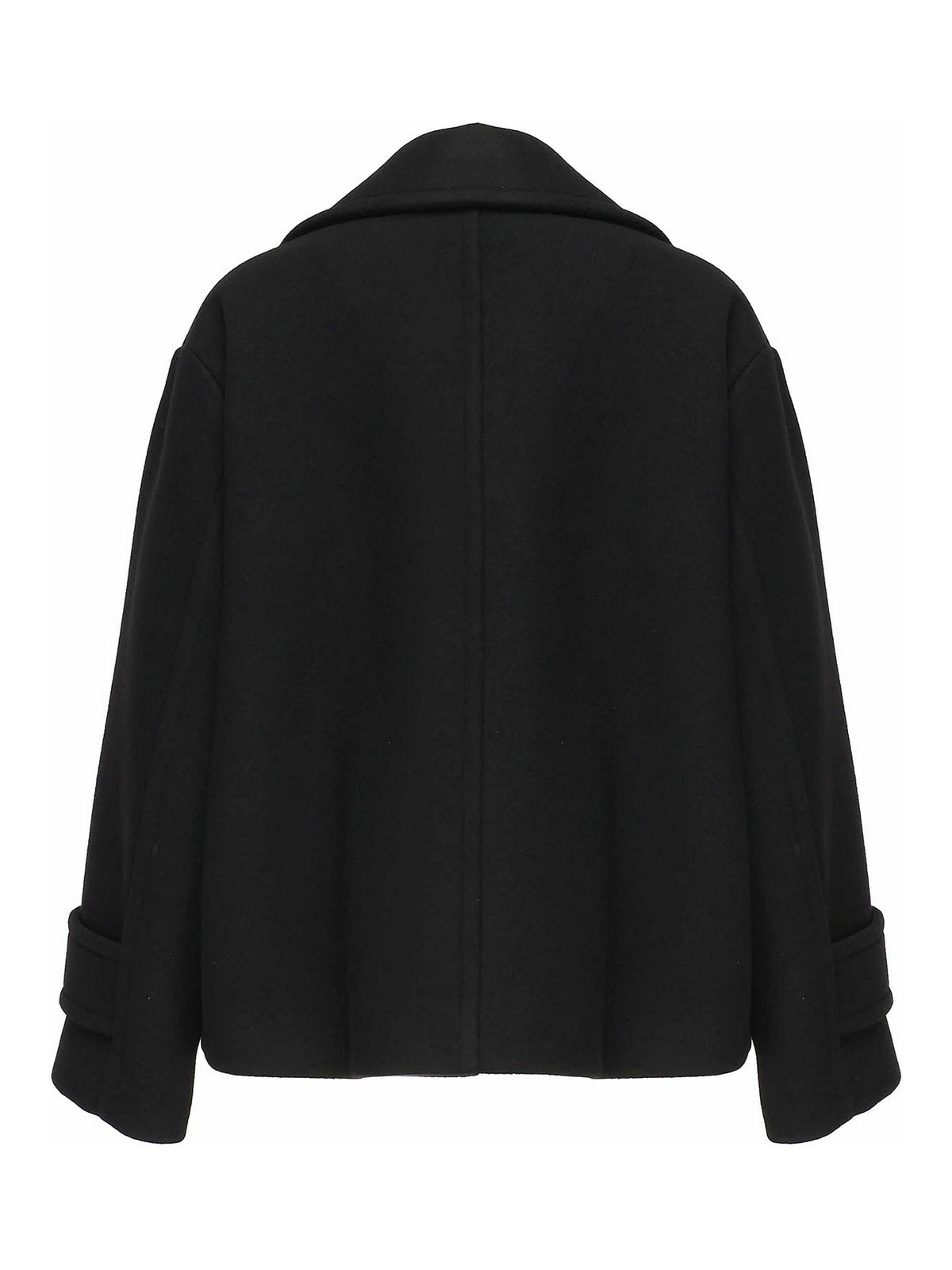 Chloé Short Wool Coat In Black