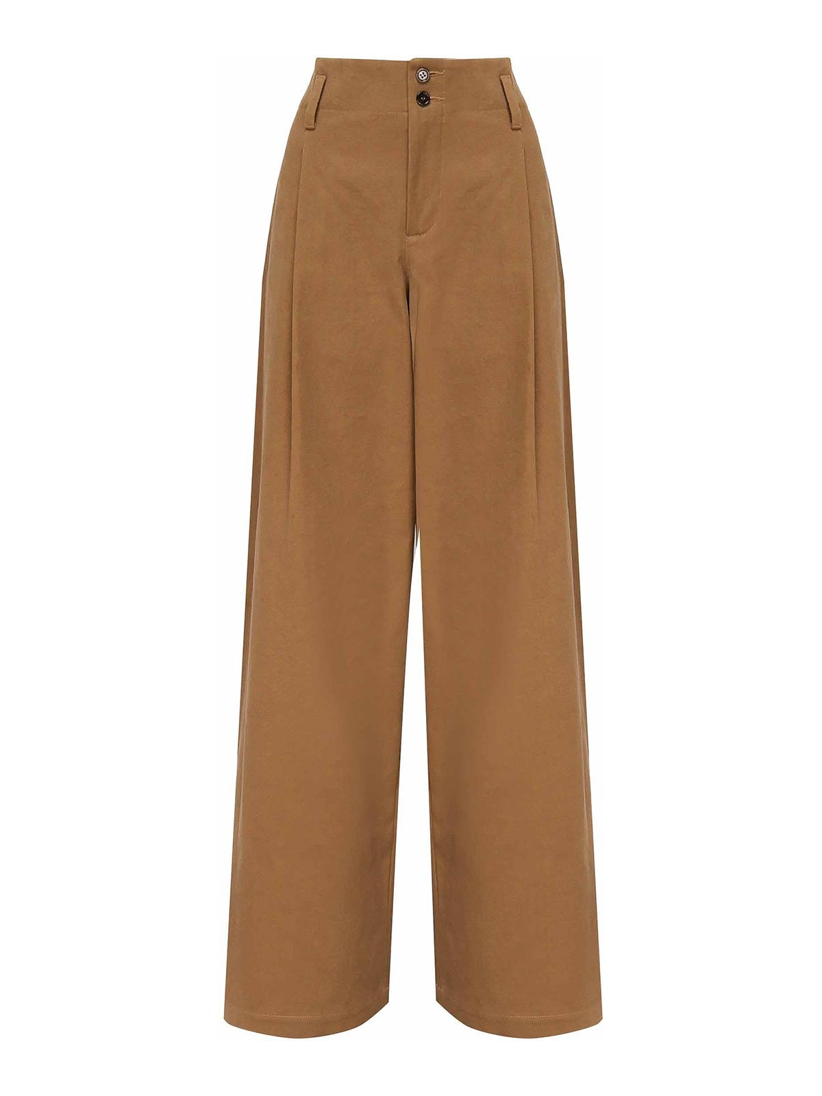 Chloé Flared Cotton Trousers In Sand