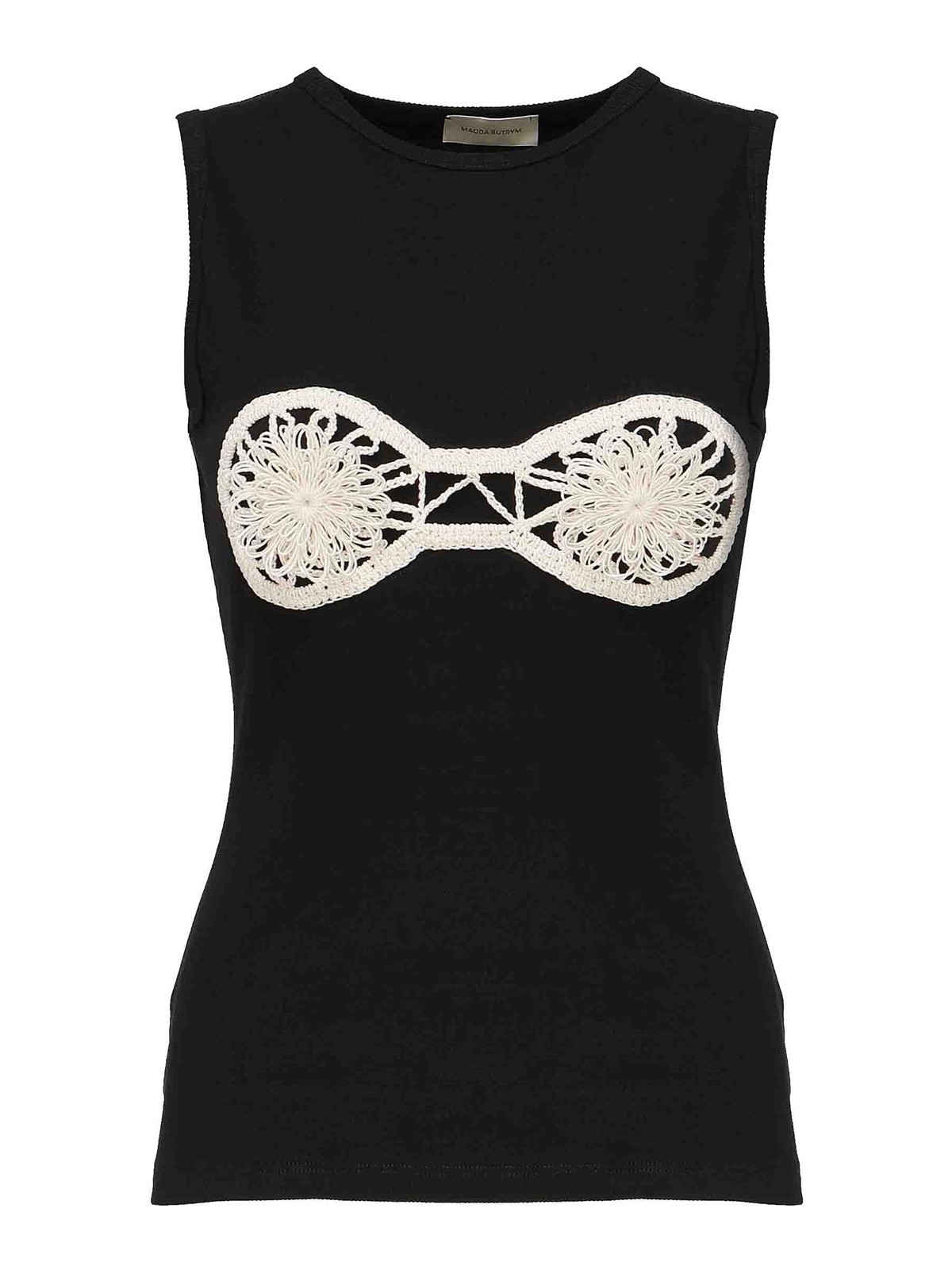 Magda Butrym Crochet Bra Tank Top In Black