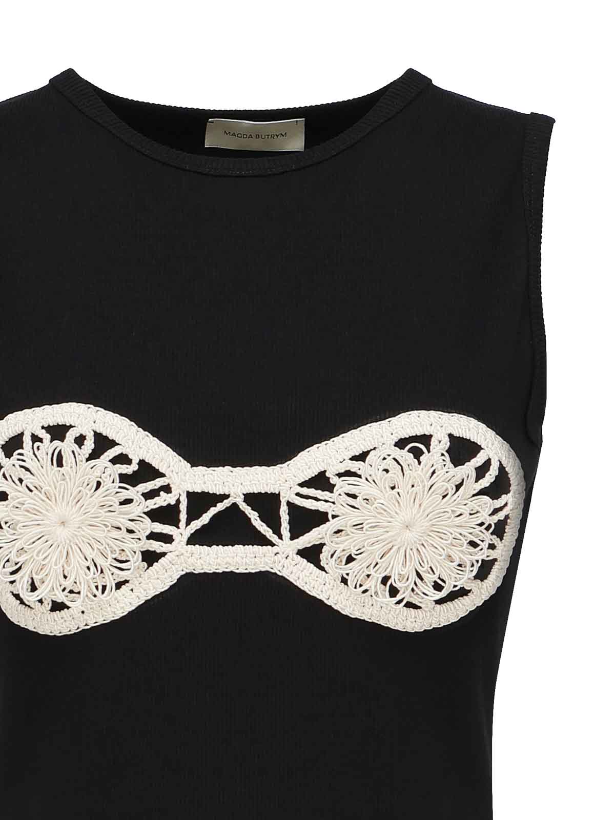 Magda Butrym Crochet Bra Tank Top In Black