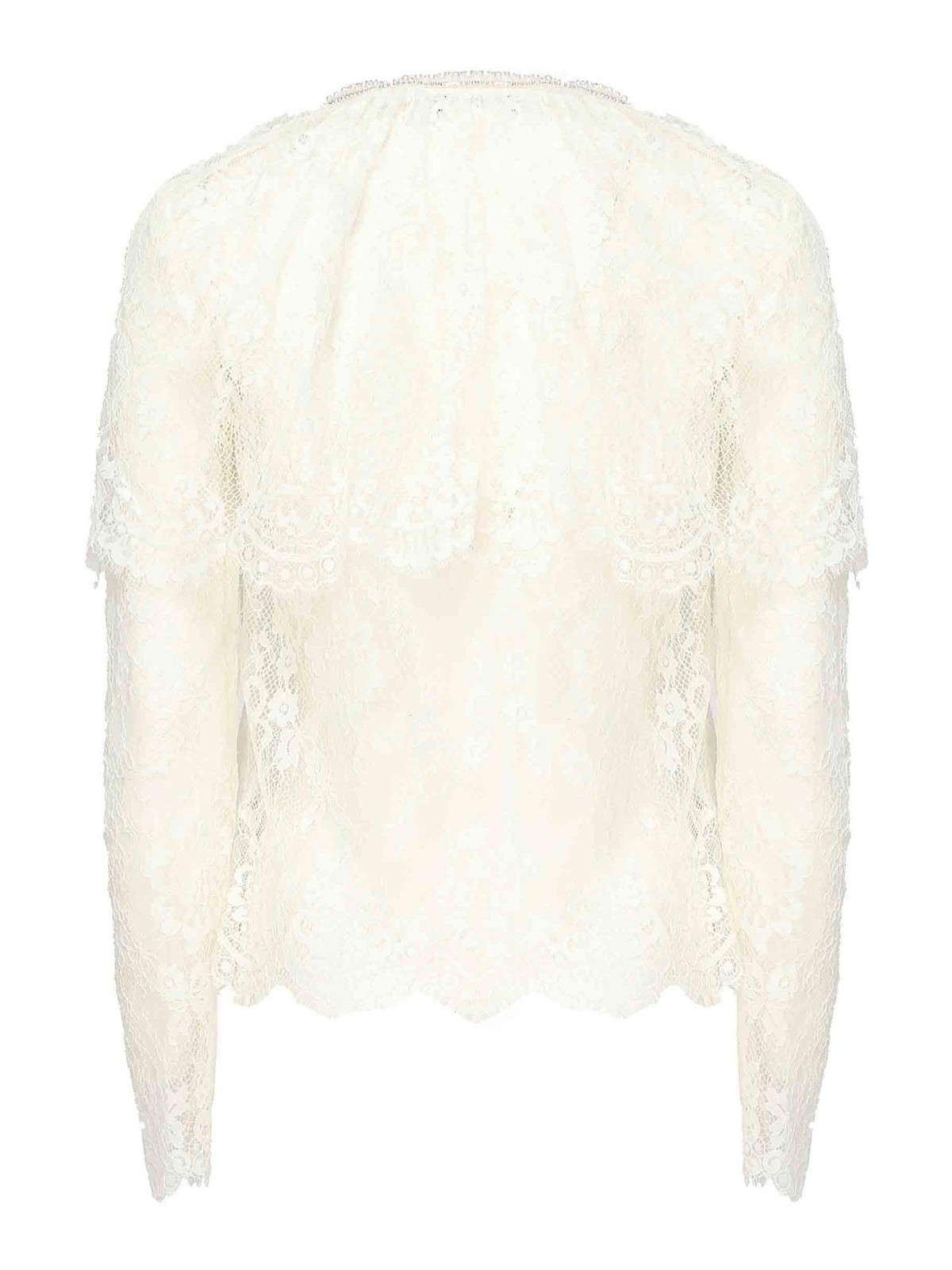 Self-portrait Lace Cape Top In White