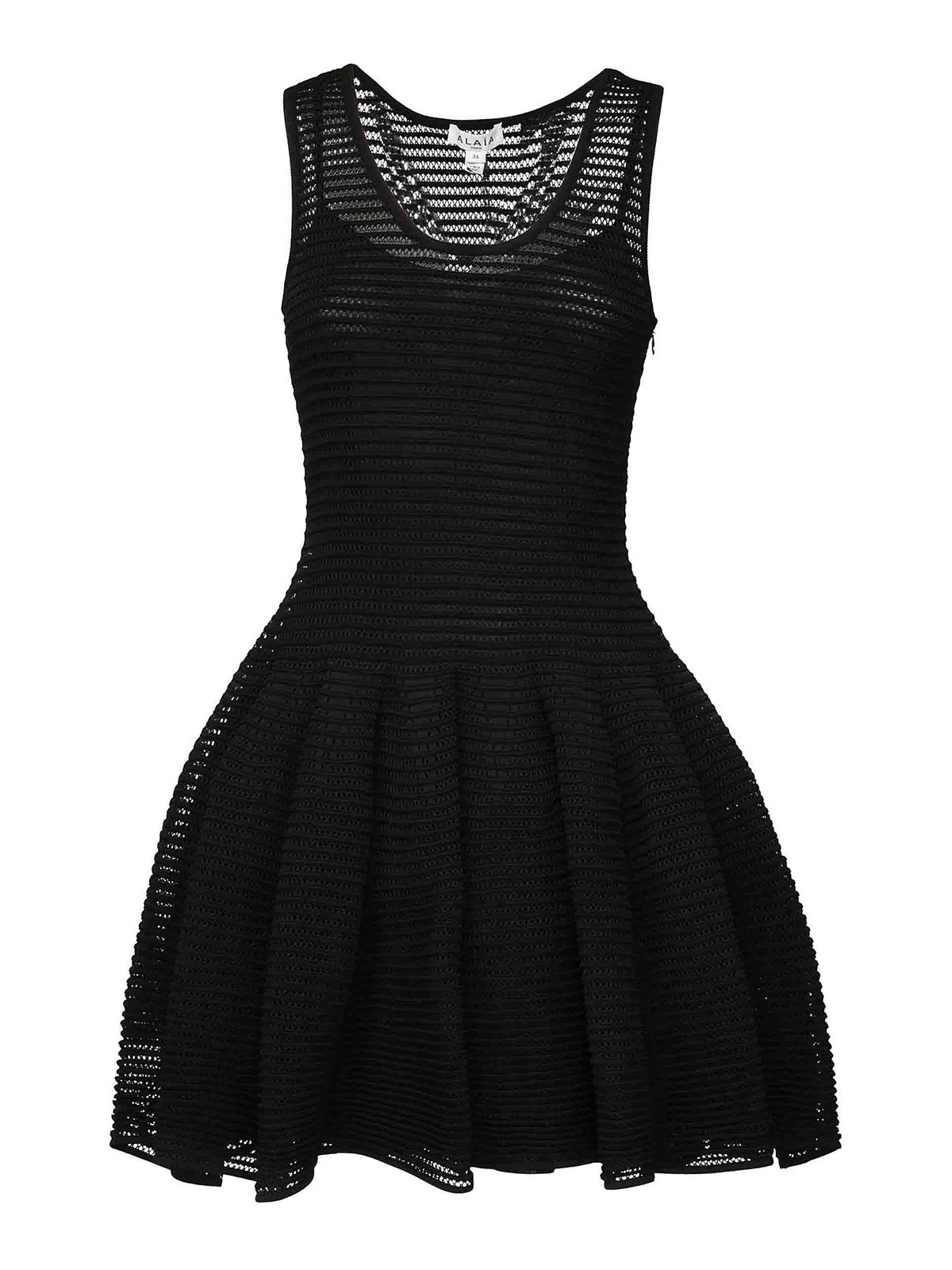 Alaïa Crinoline Knit Short Dress In Black