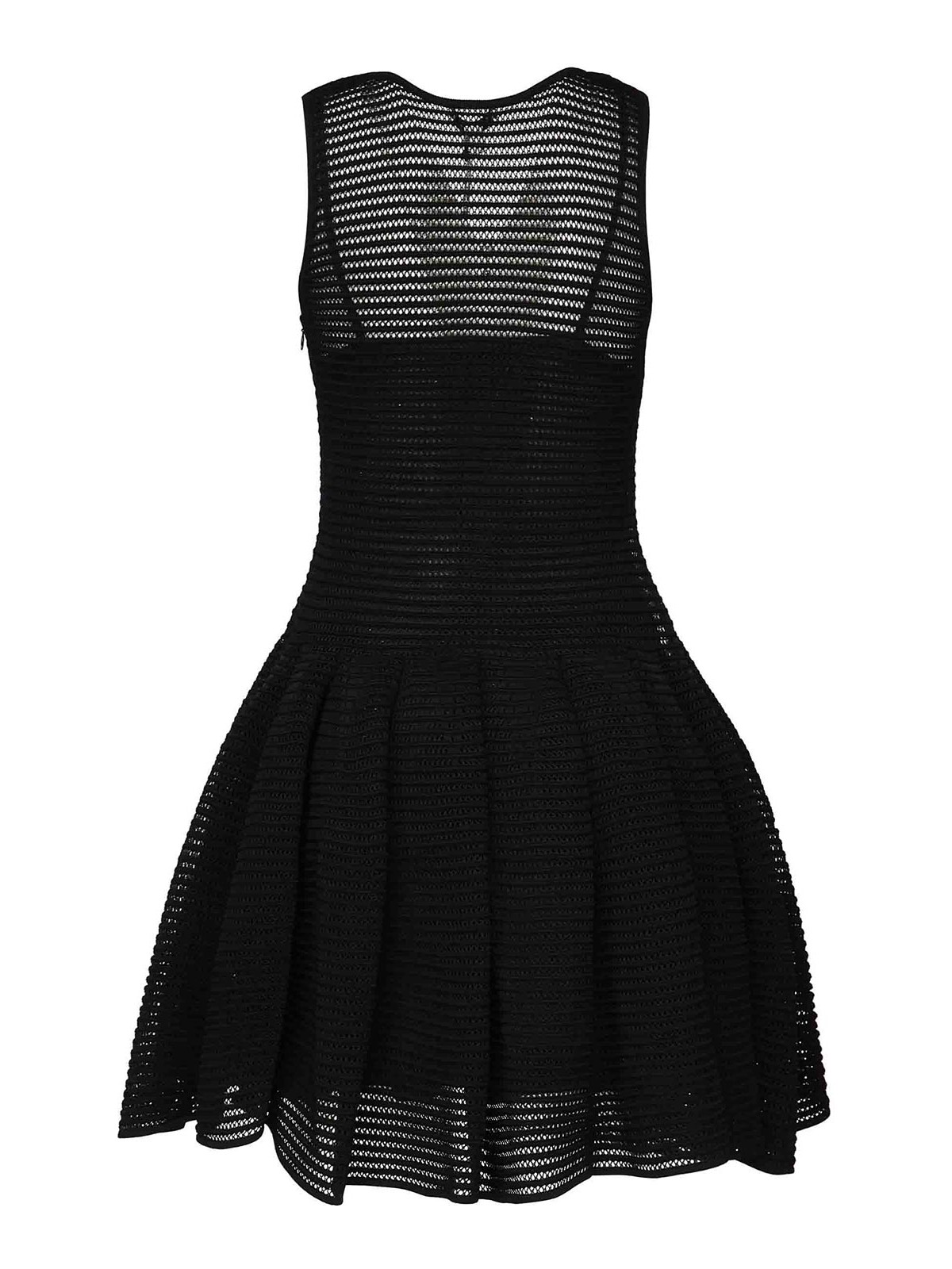 Alaïa Crinoline Knit Short Dress In Black