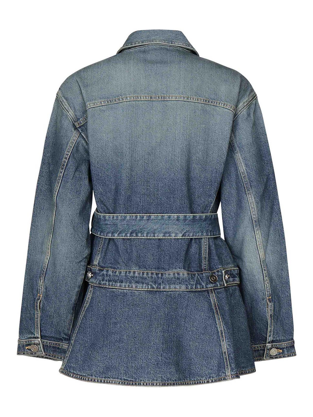 Alaïa Denim Jacket With Baschina In Blue
