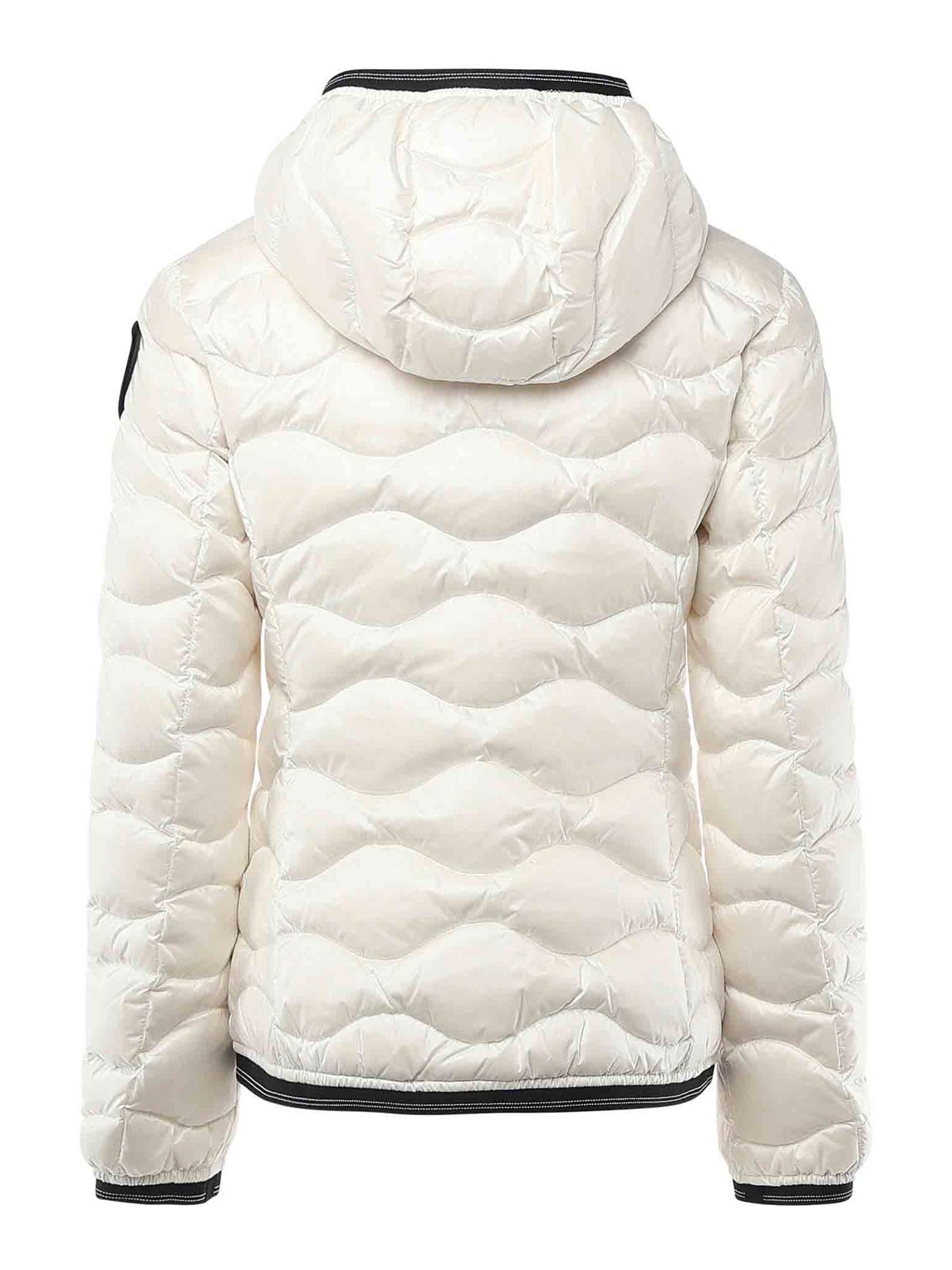 Blauer Wave Pattern Down Jacket Camelia In White