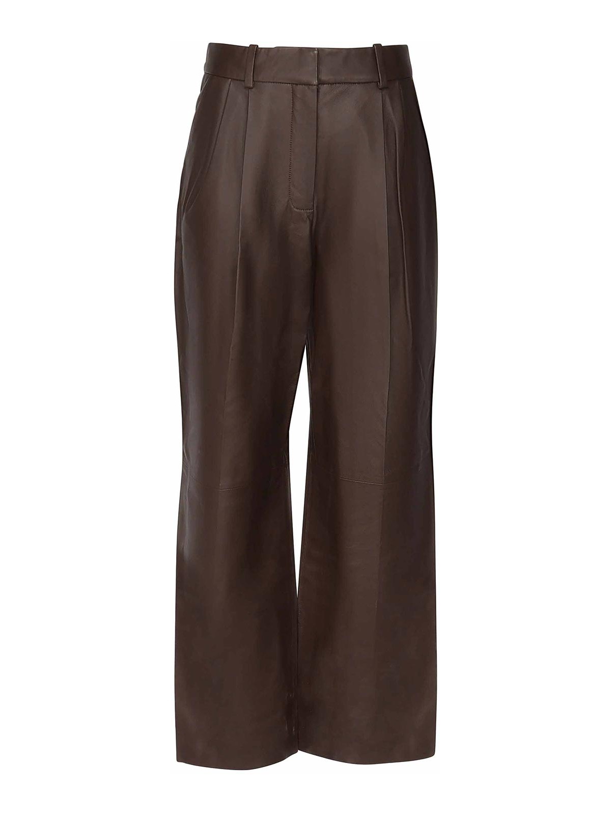 Zimmermann Illustration Leather Pants In Brown