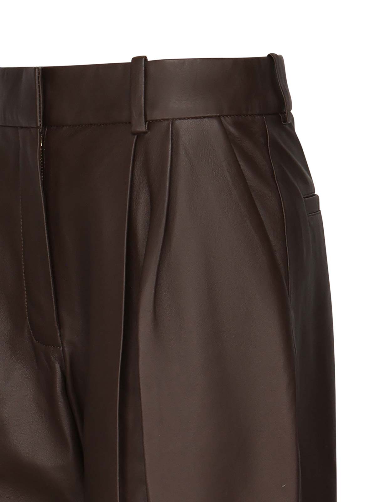 Zimmermann Illustration Leather Pants In Brown