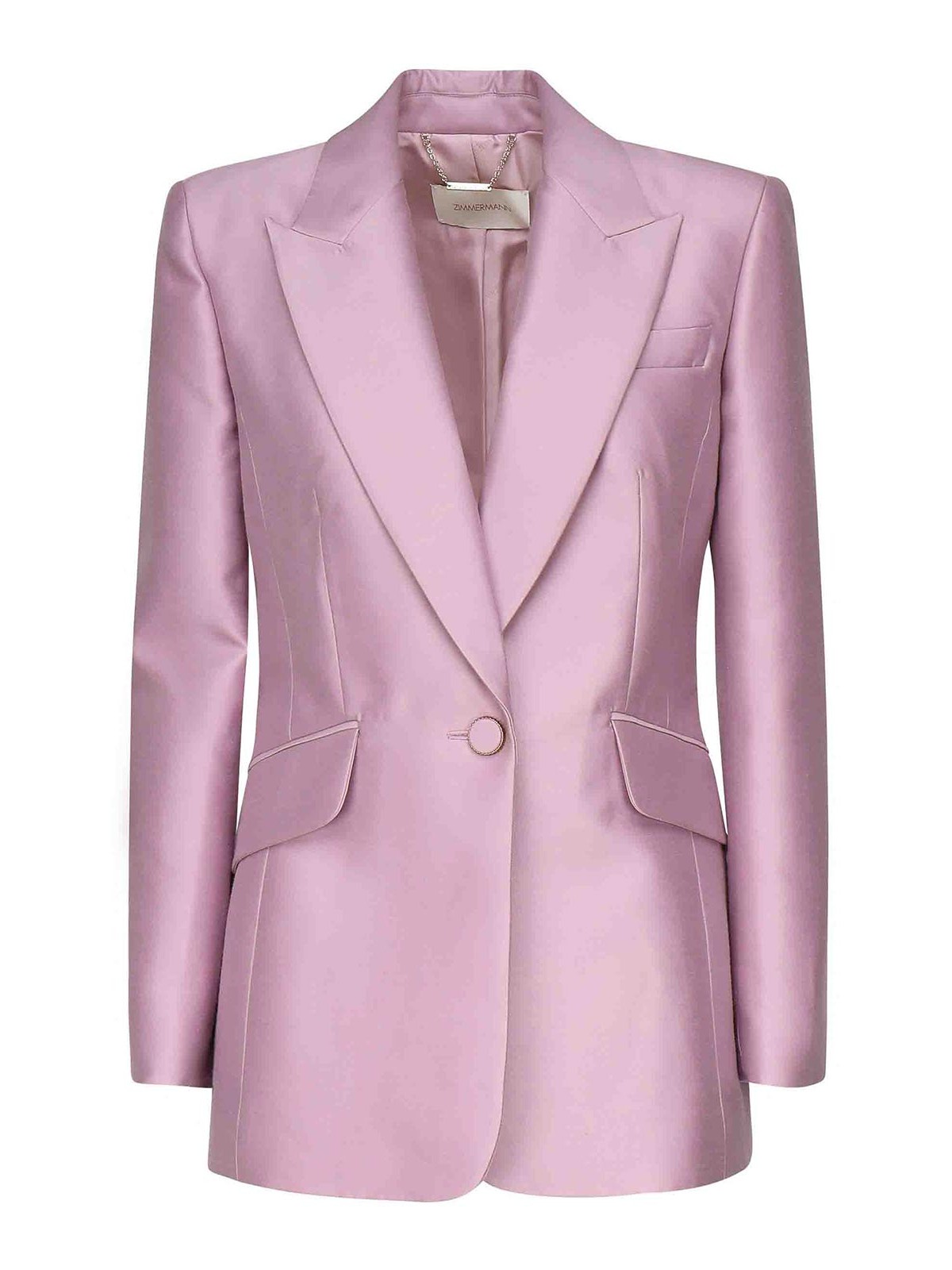Zimmermann Single-breasted Jacket In Wool And Silk In Purple