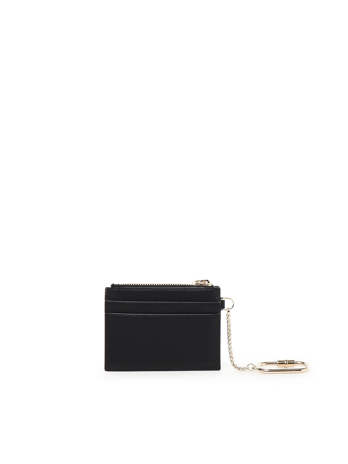 Ferragamo Card Holder With Key Ring In Black
