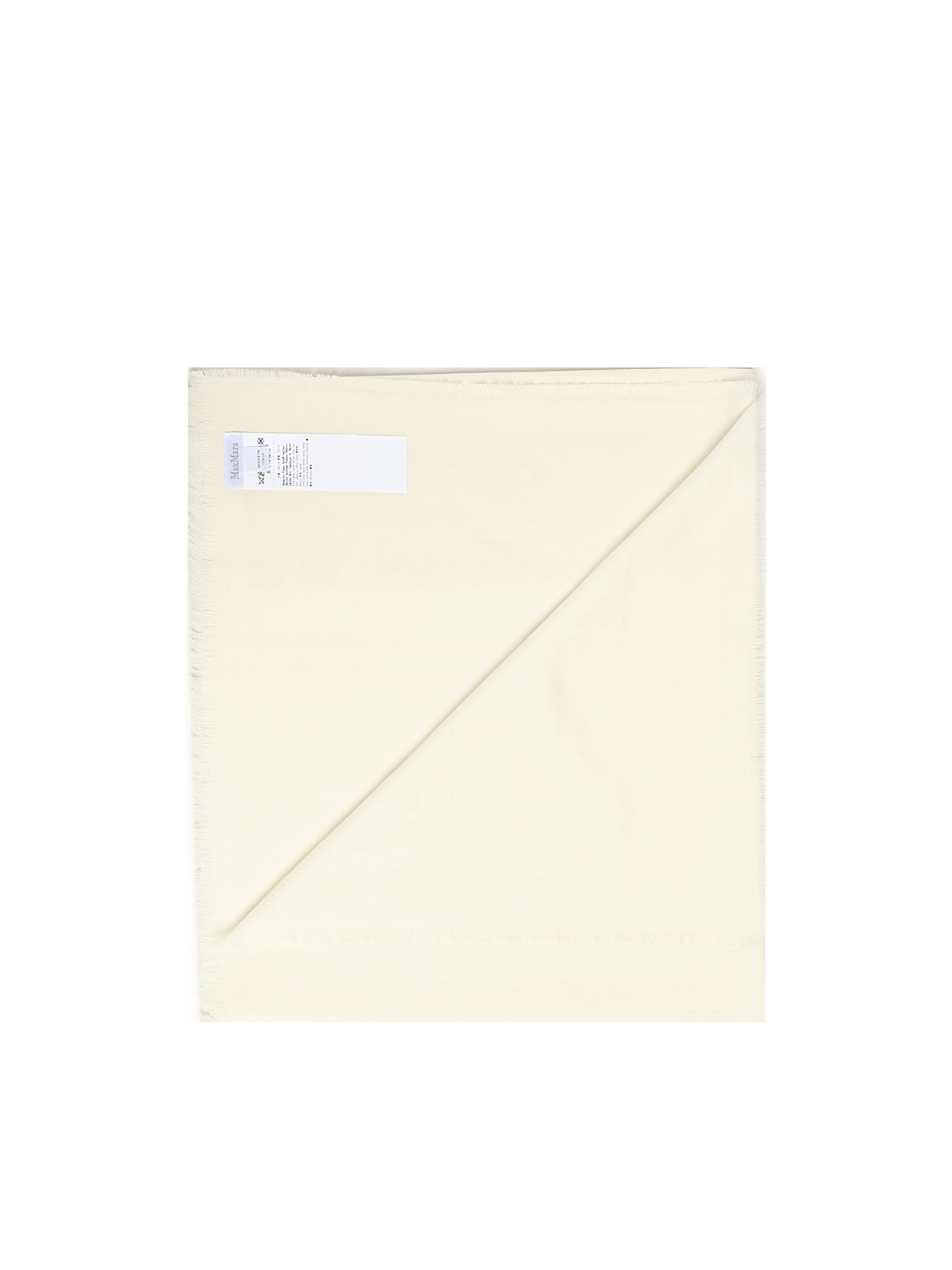 Max Mara Curvone Wool And Silk Shawl In White