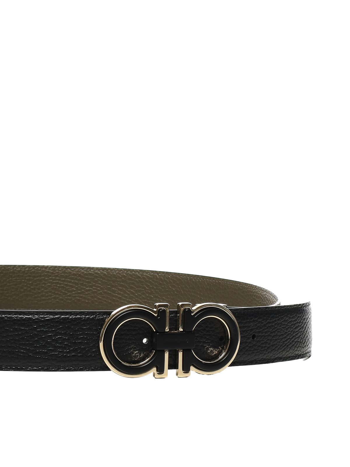 Ferragamo Gancini-buckle Leather Belt In Black
