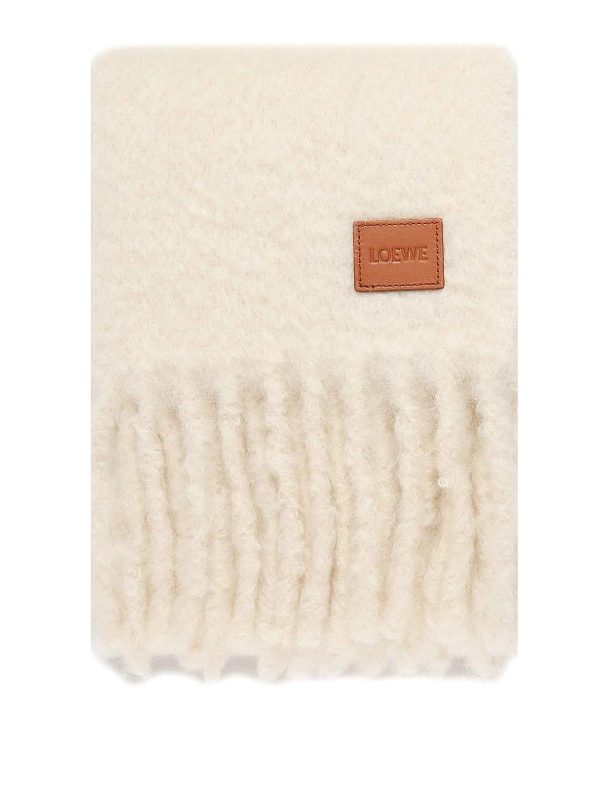 Loewe Mohair And Wool Scarf In White