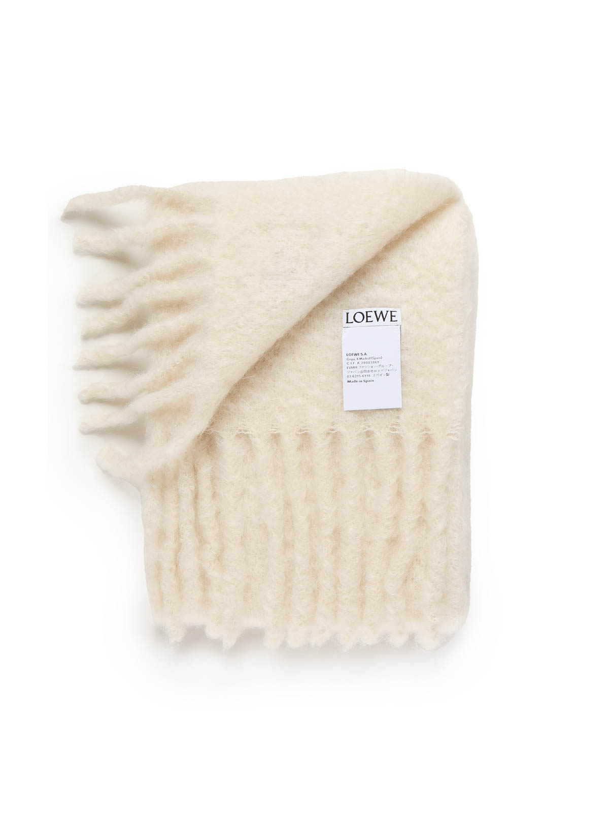 Loewe Mohair And Wool Scarf In White