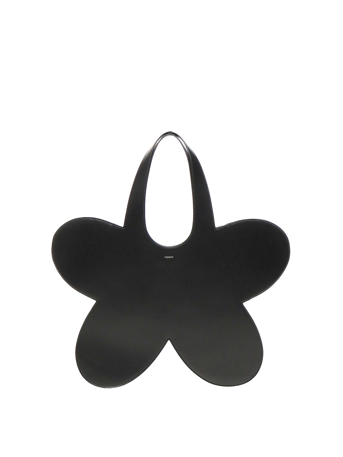 Coperni 'flower' Black Flower-shaped Handbag With Cut-out Handle In Black