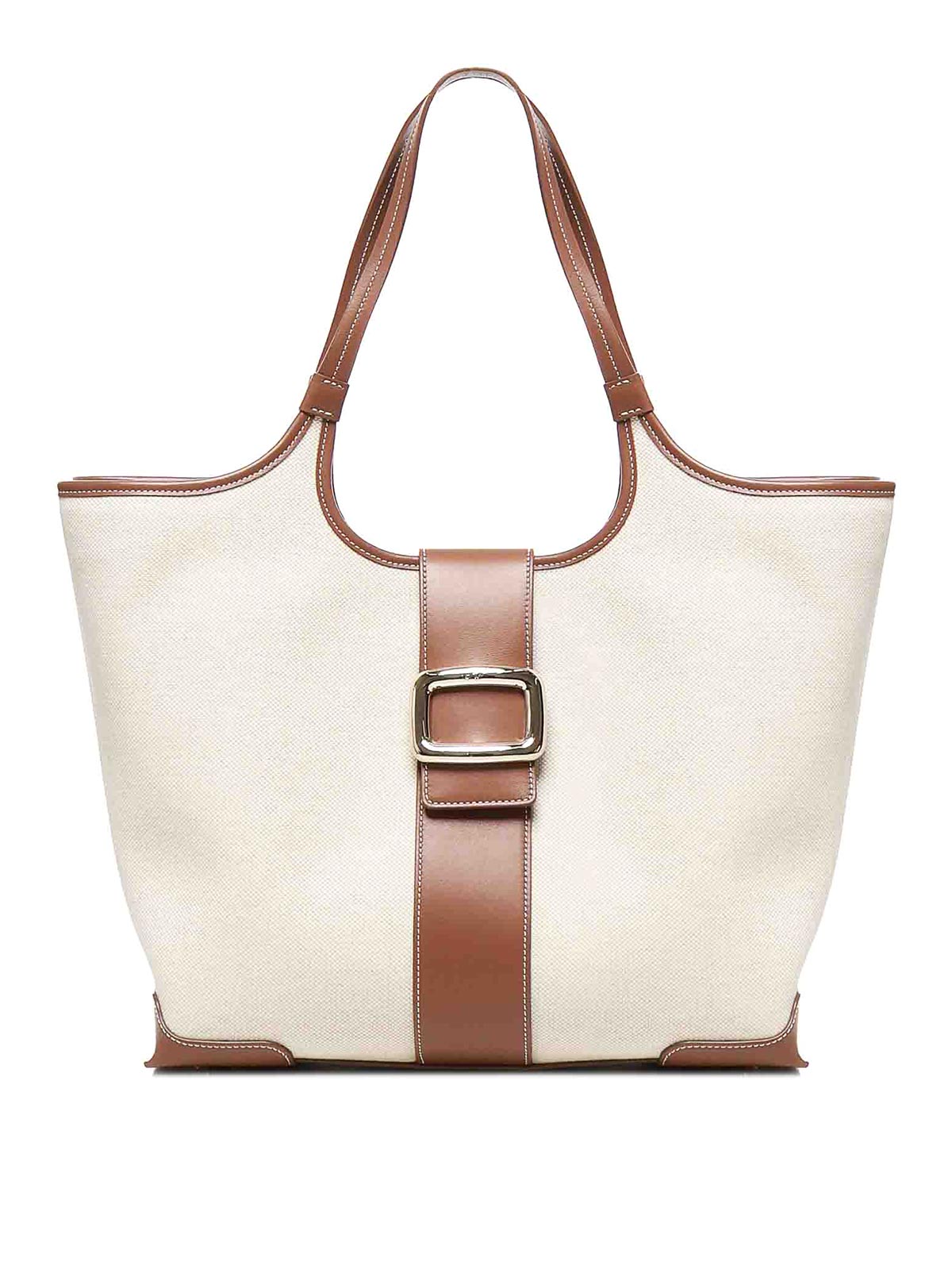 Roger Vivier Viv Choc Tote Bag In White