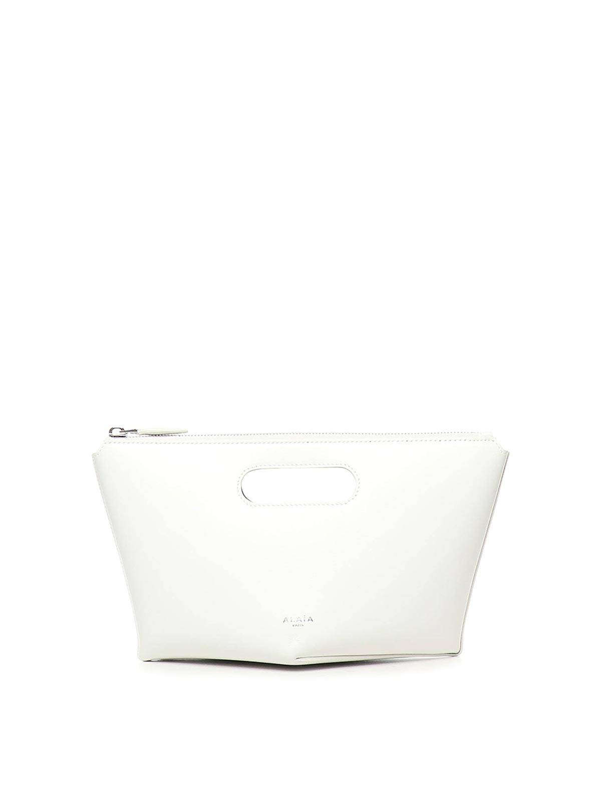 Alaïa Folded Leather Clutch In White