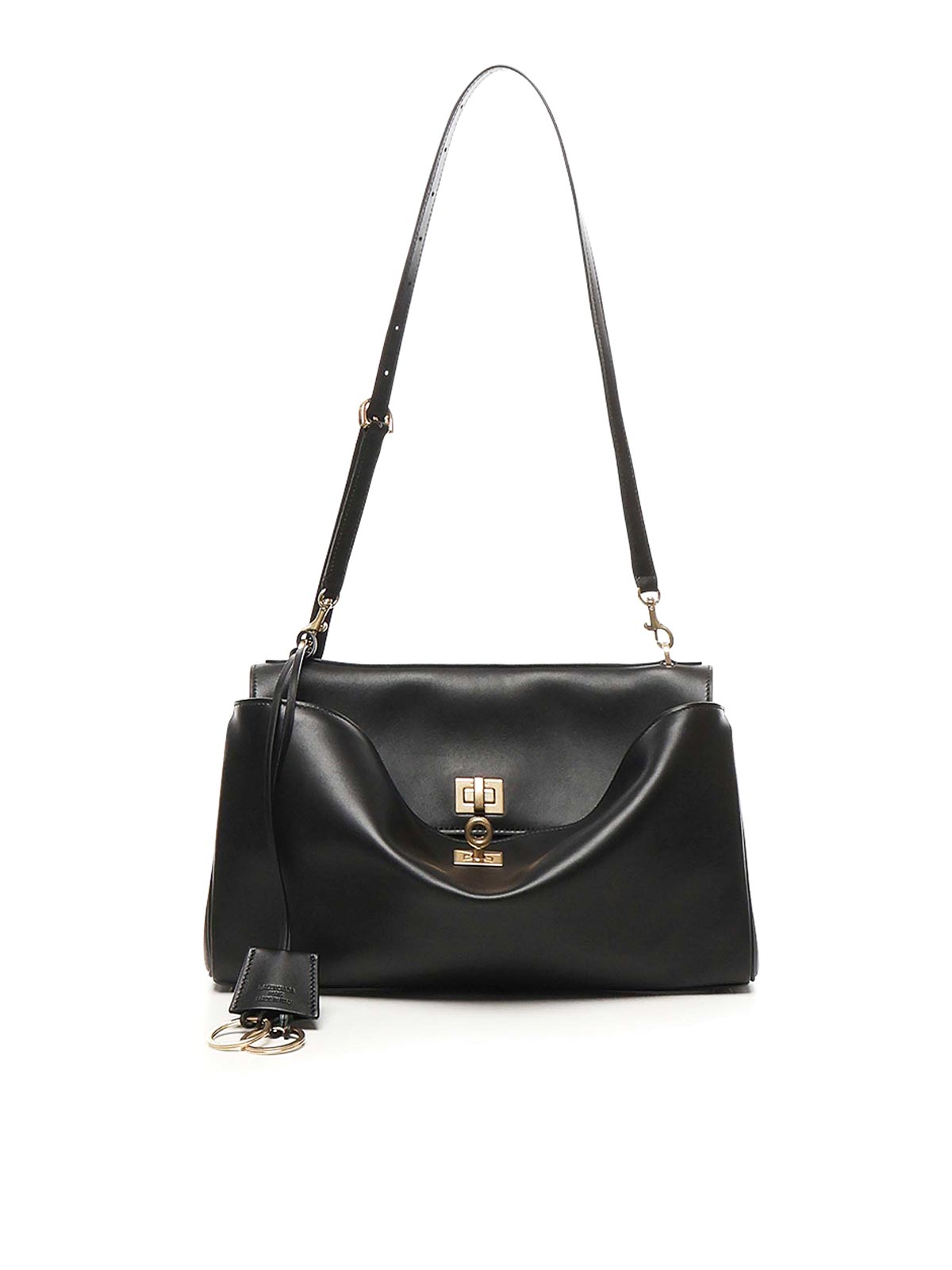 Balenciaga Rodeo Turn-lock Closure Calfskin Shoulder Bag In Black