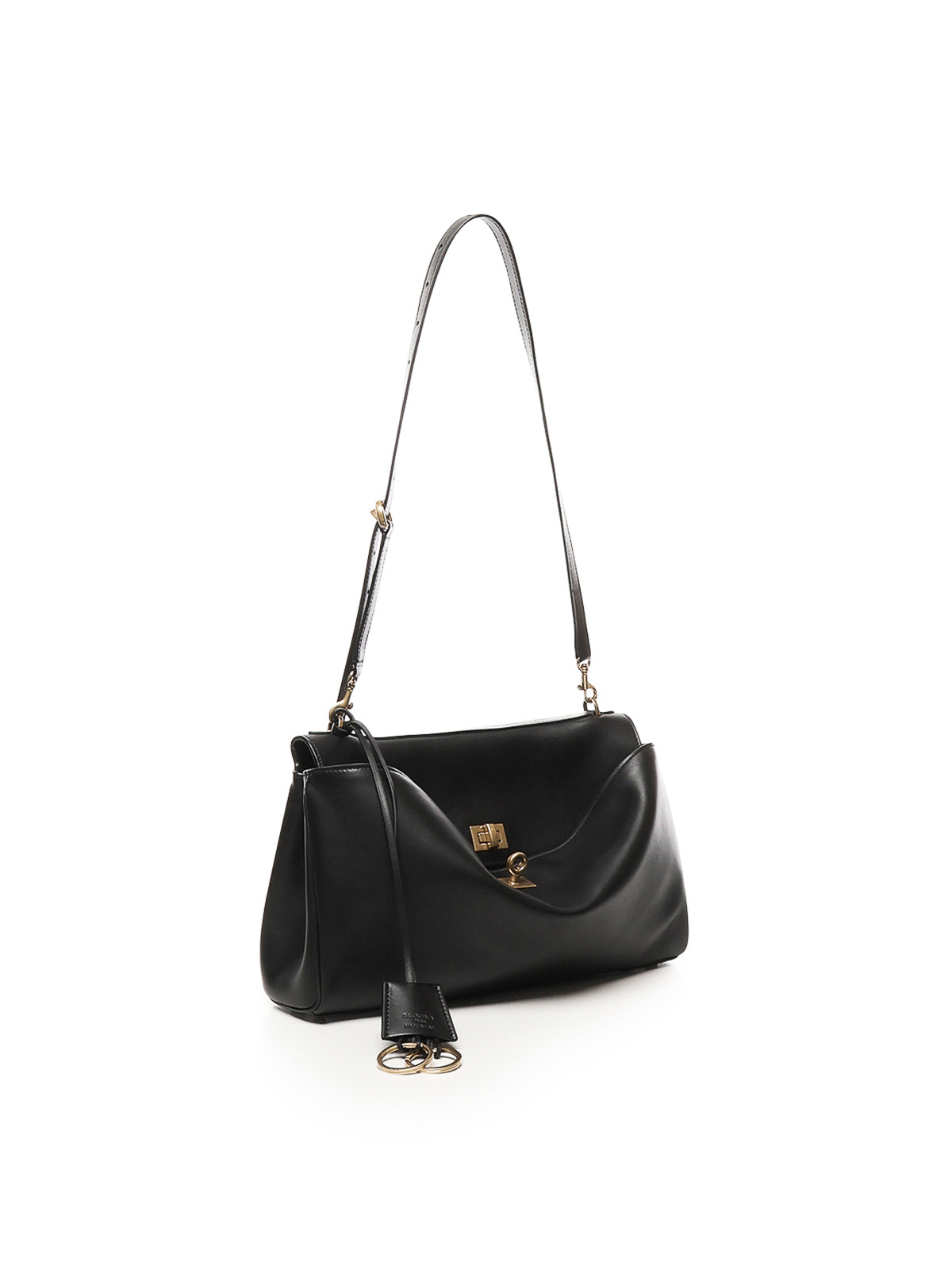 Balenciaga Rodeo Turn-lock Closure Calfskin Shoulder Bag In Black