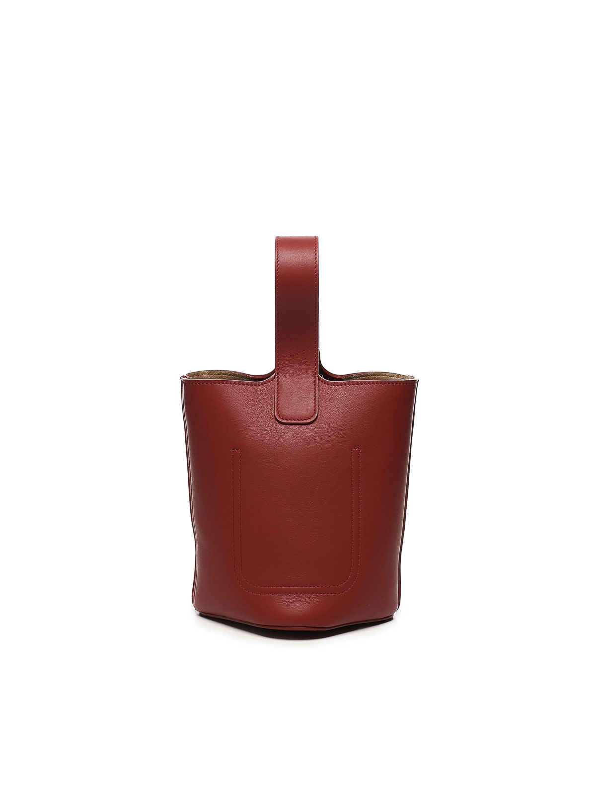 Loewe Pebble Bucket Mini Bag In Calfskin Leather In Red