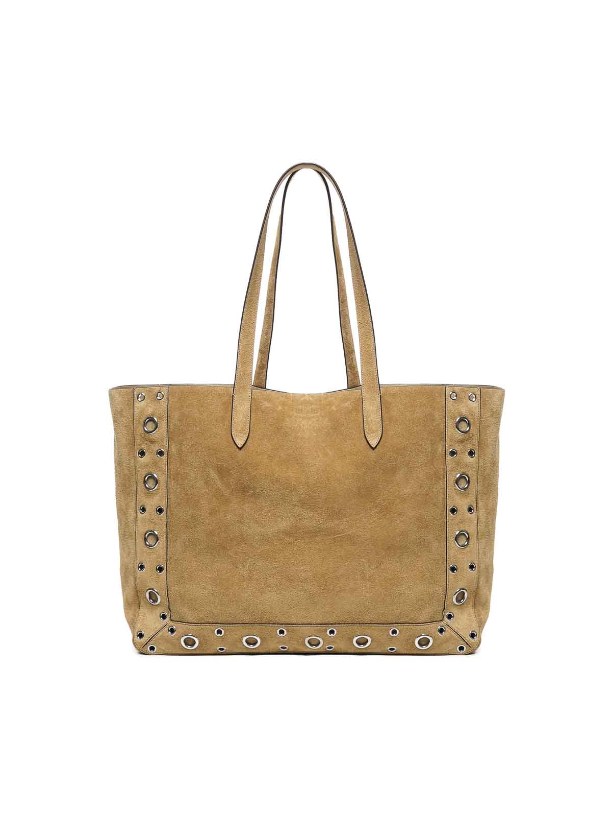 Valentino Nellcote Medium Suede Tote Bag In Sand