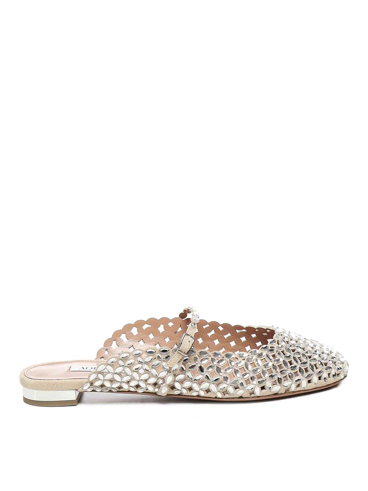 Aquazzura Crystal Sea Sandal In Nude