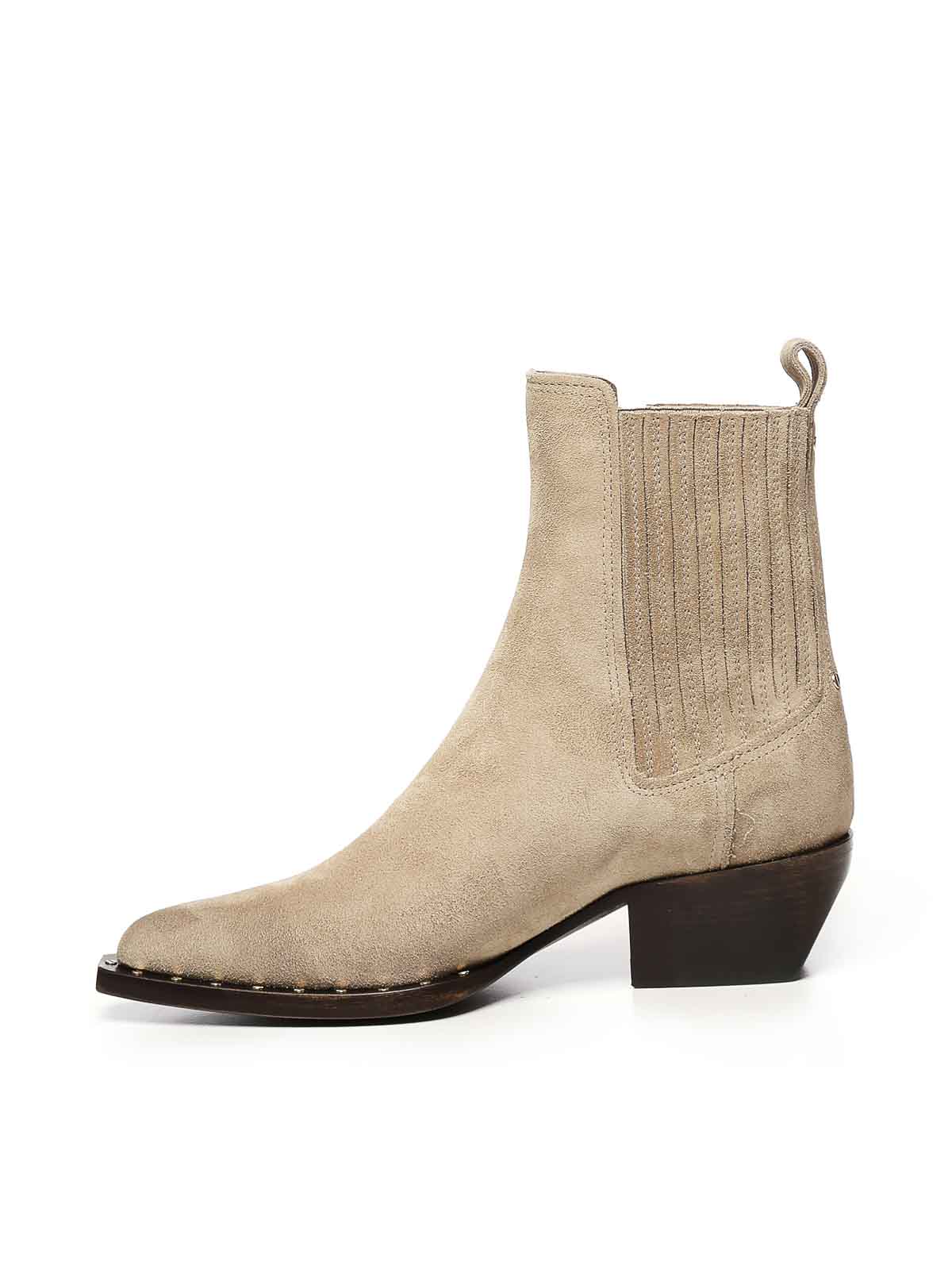 Golden Goose Sand Suede Ankle Boots In Sand
