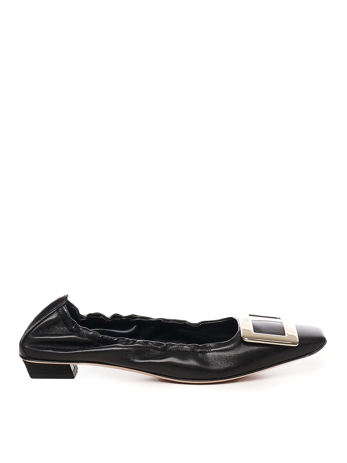 Roger Vivier Belle Vivier Leather Ballerinas In Black