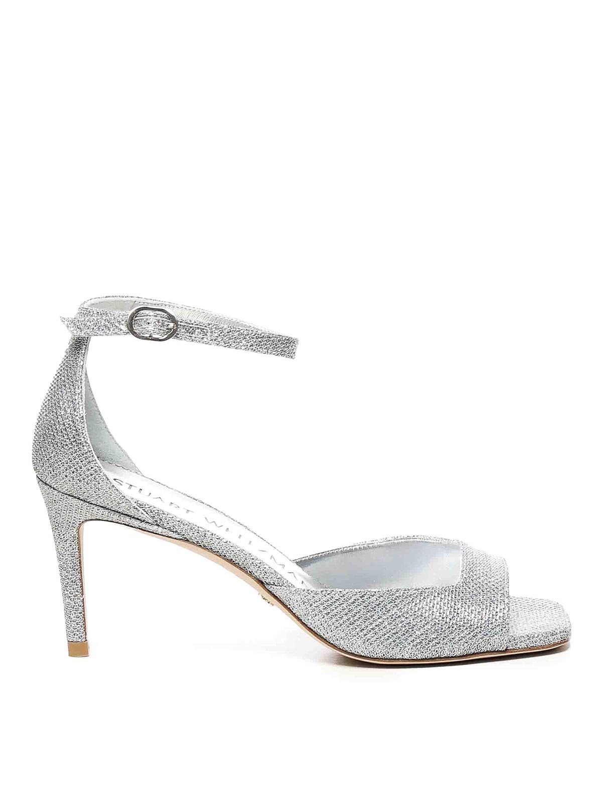 Stuart Weitzman Nudistia Lurex Sandals In Silver